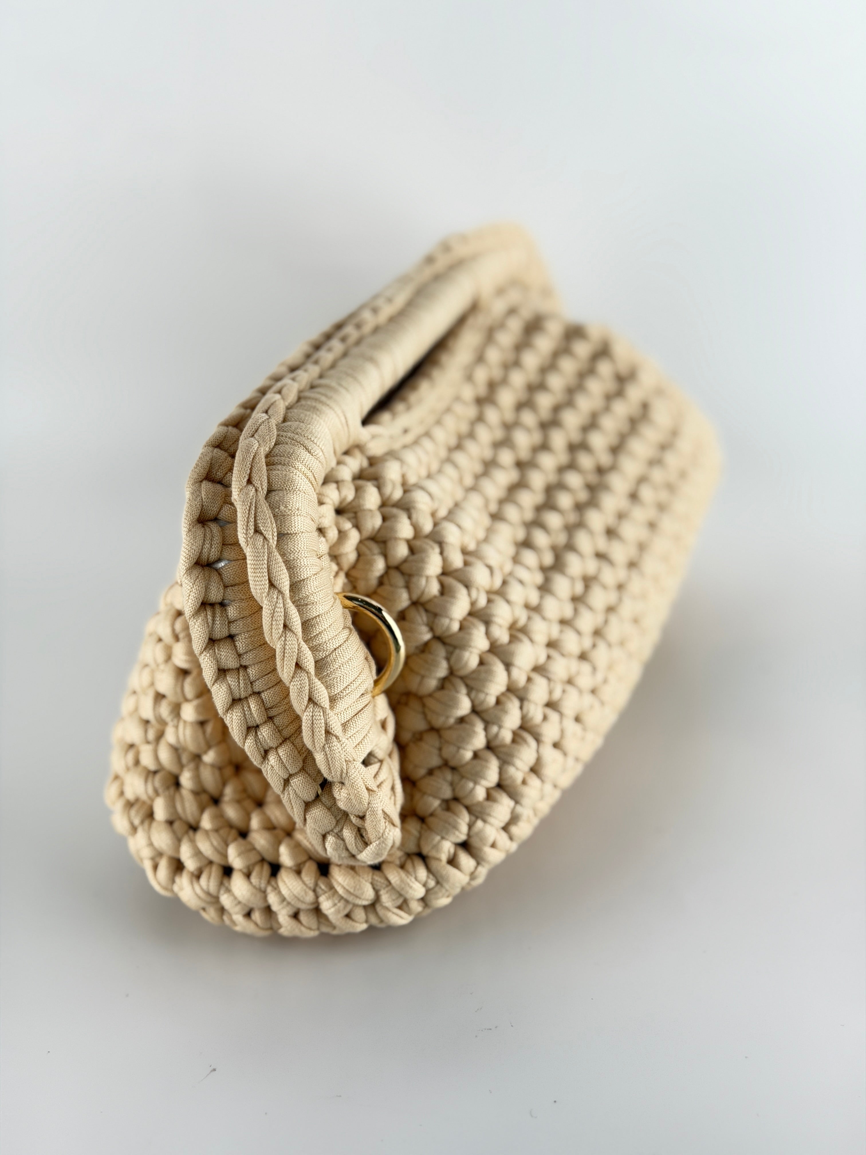 Sandstone Knit Clutch