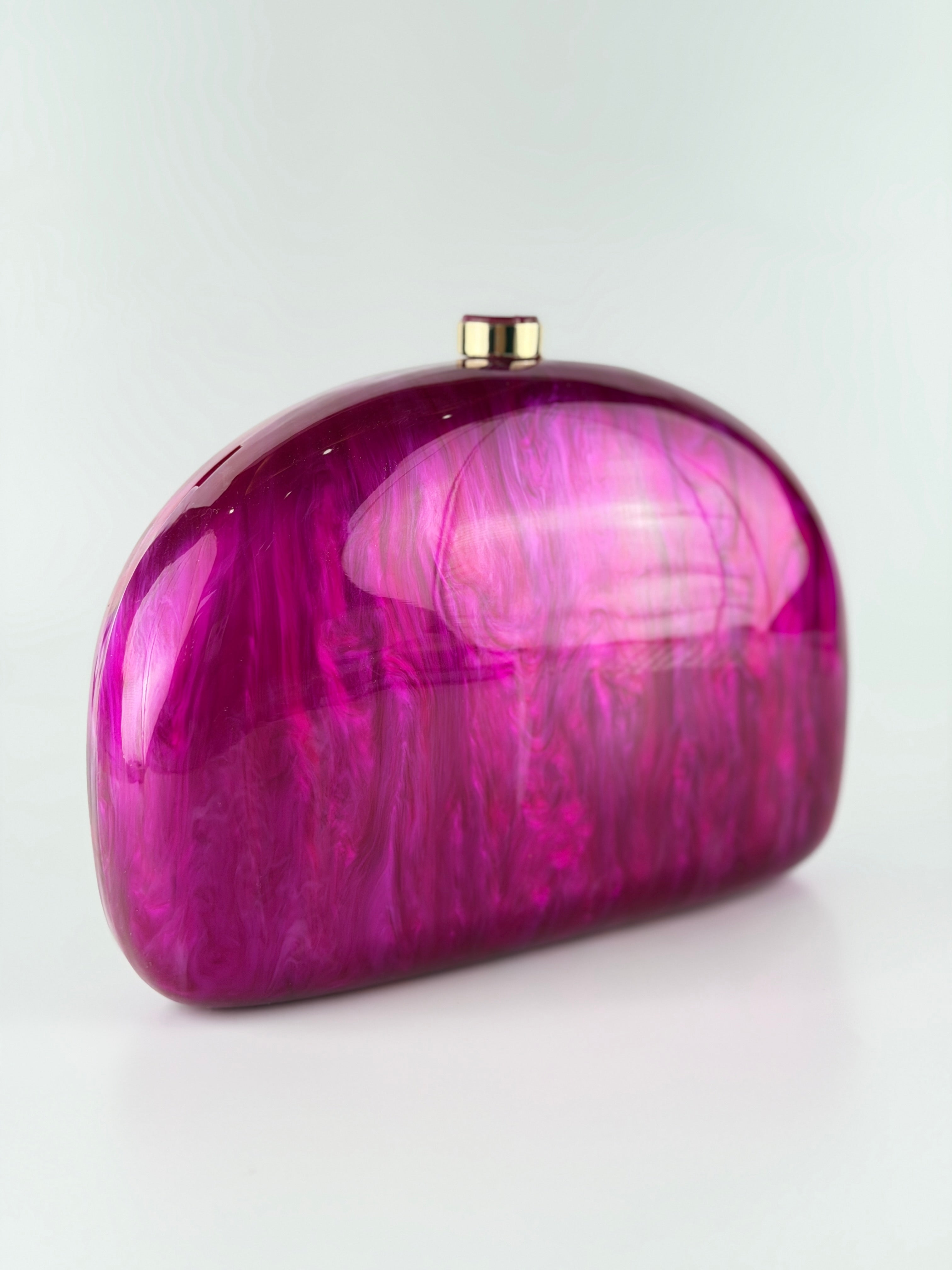 Fuchsia Marble Dome Clutch