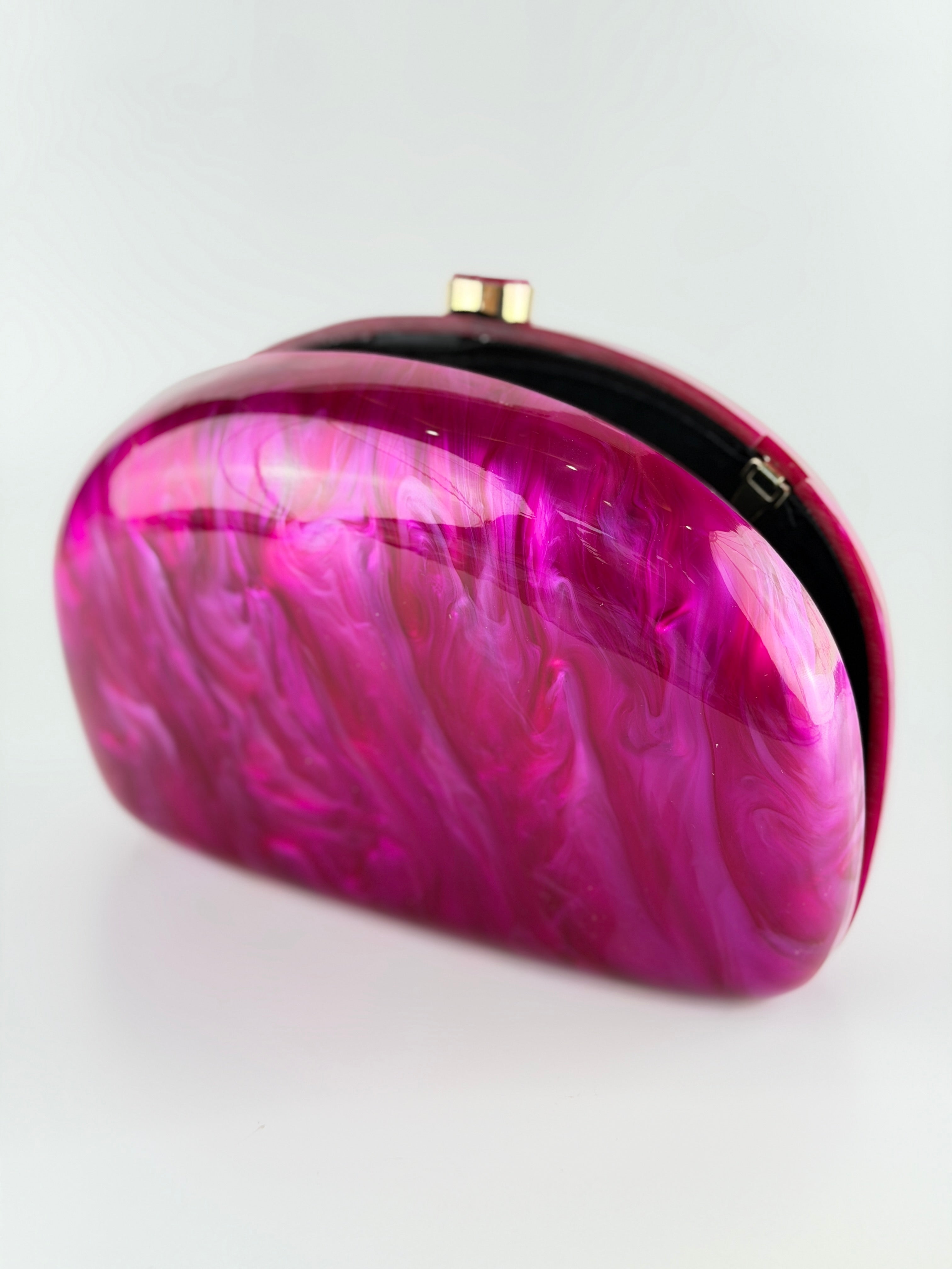 Fuchsia Marble Dome Clutch