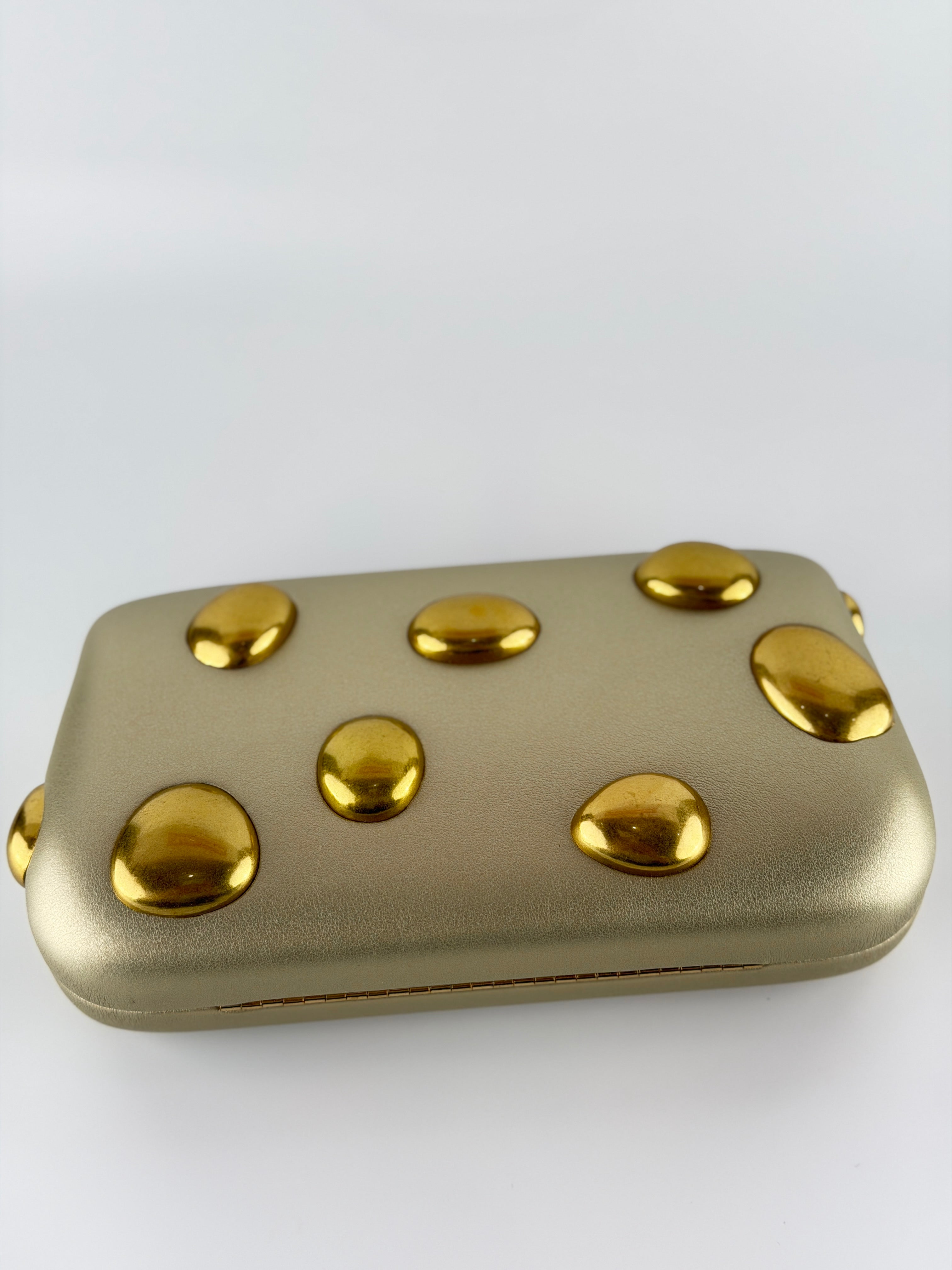 Pebble Dot Clutch - Champagne Gold