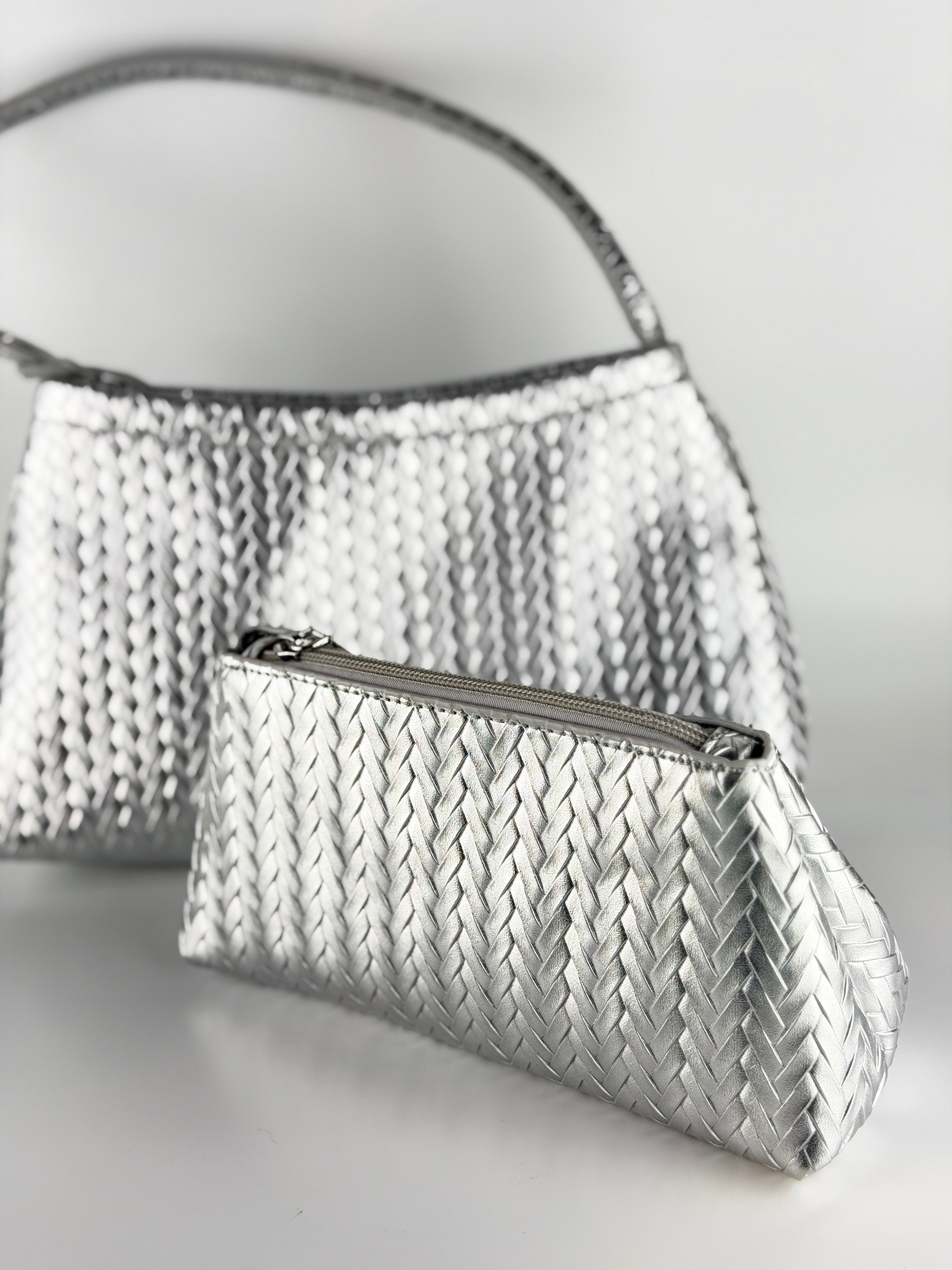 Majestic Twine Tote & Purse - Silver