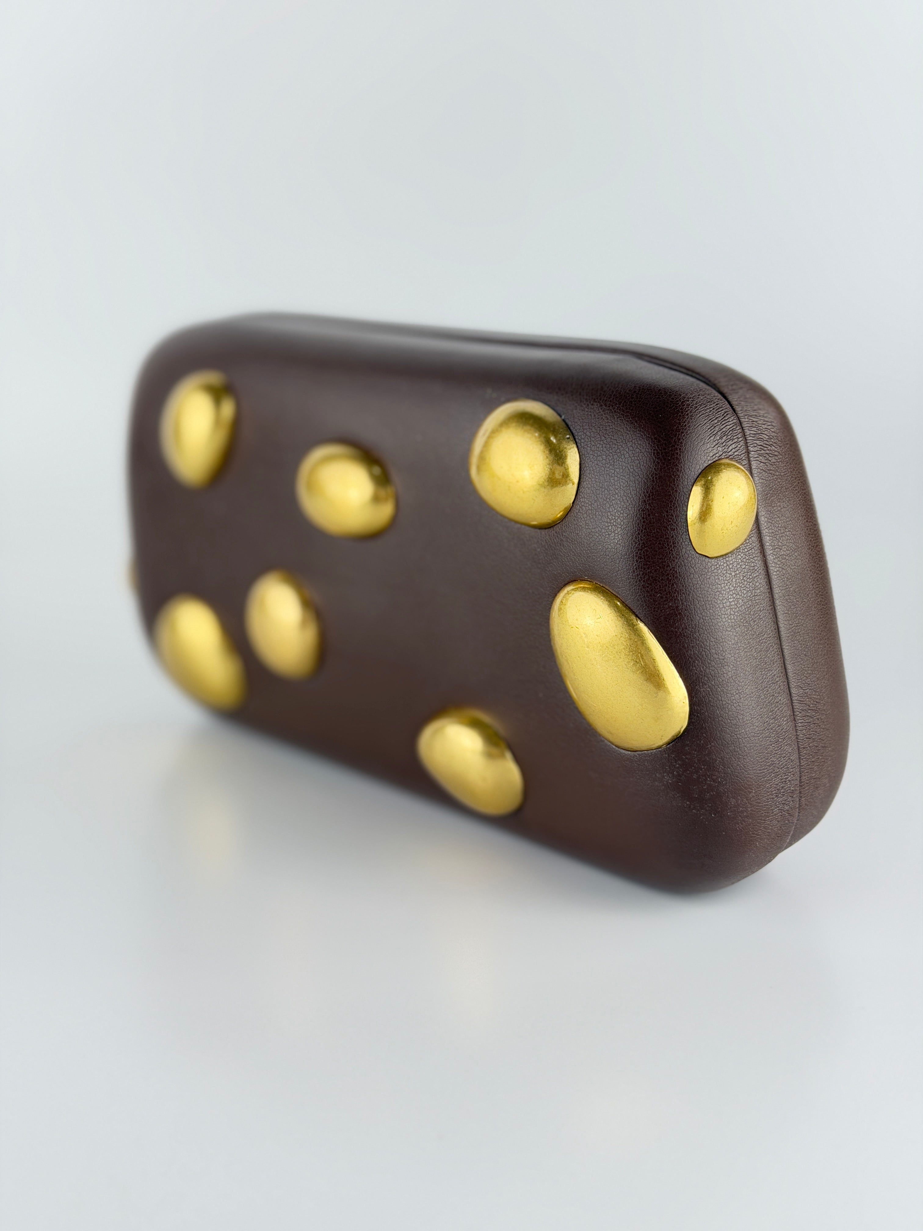 Pebble Dot Clutch - Mocha Brown