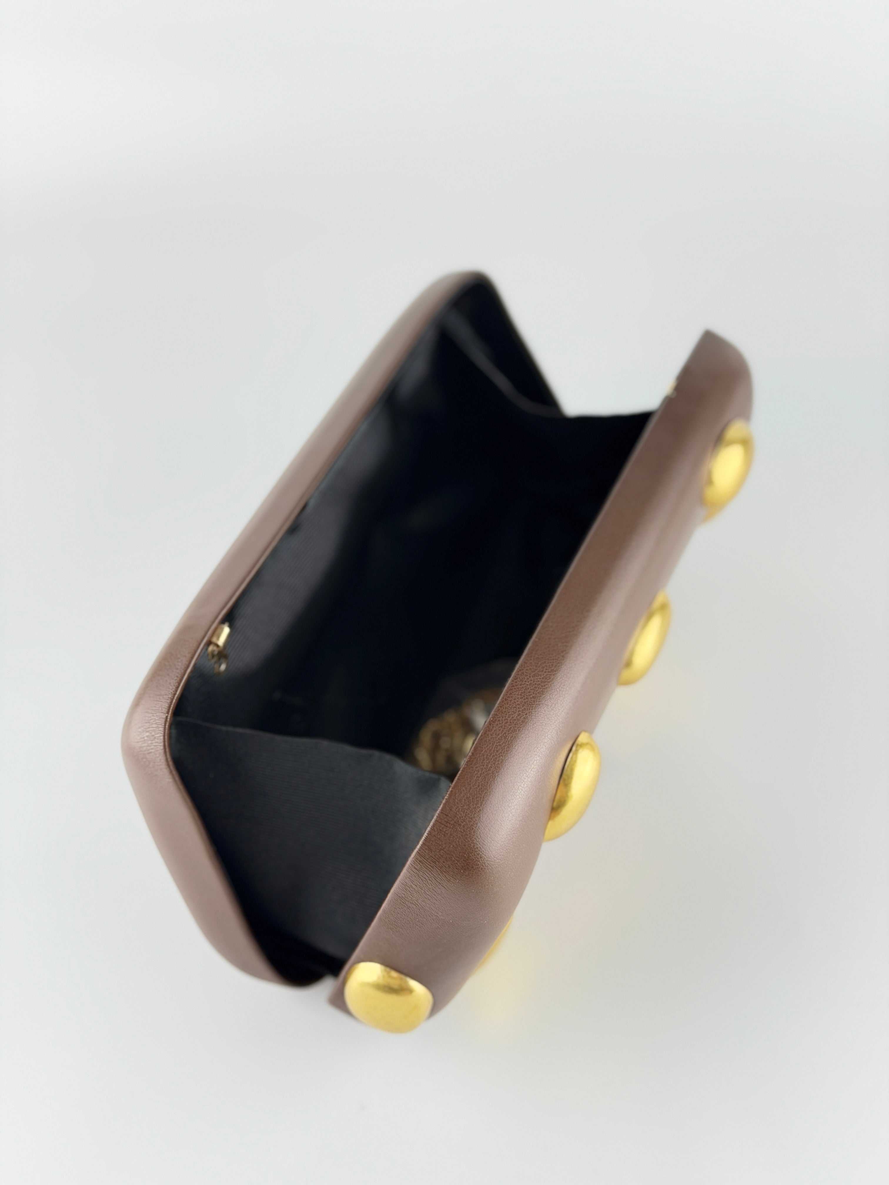 Pebble Dot Clutch - Mocha Brown