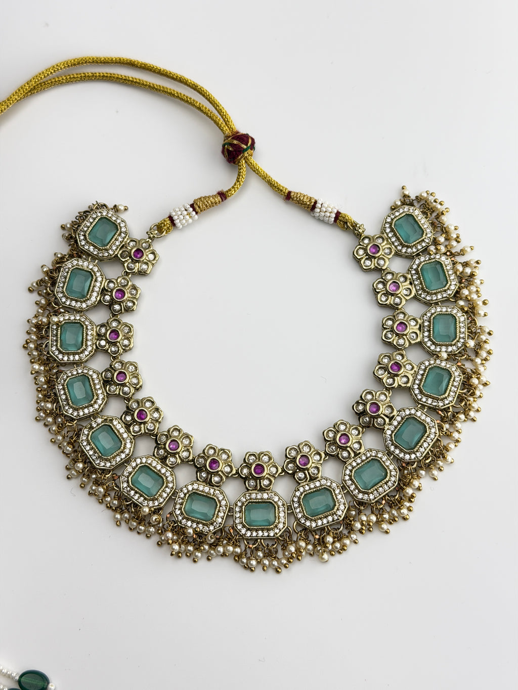 Anaya Mint Enamel Choker Set