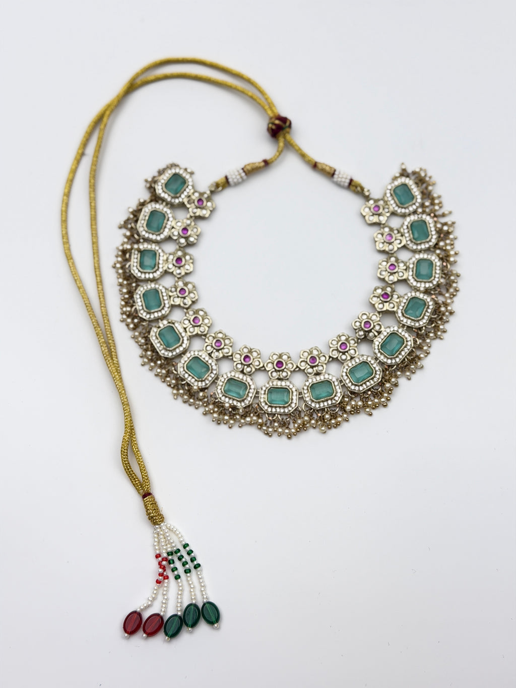 Anaya Mint Enamel Choker Set