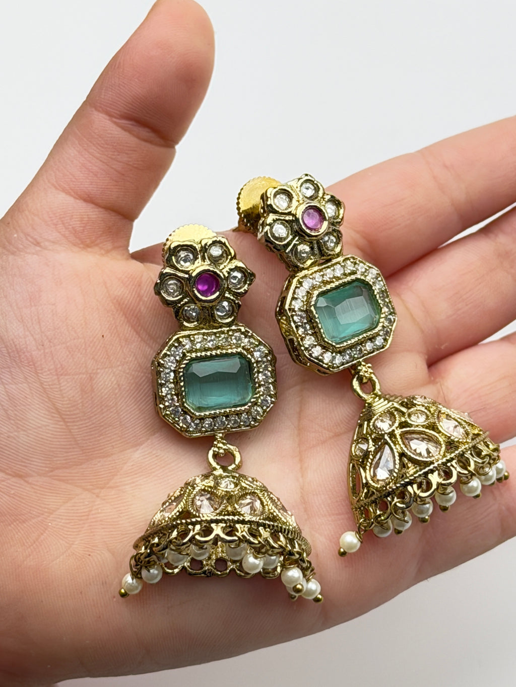 Anaya Mint Enamel Choker Set