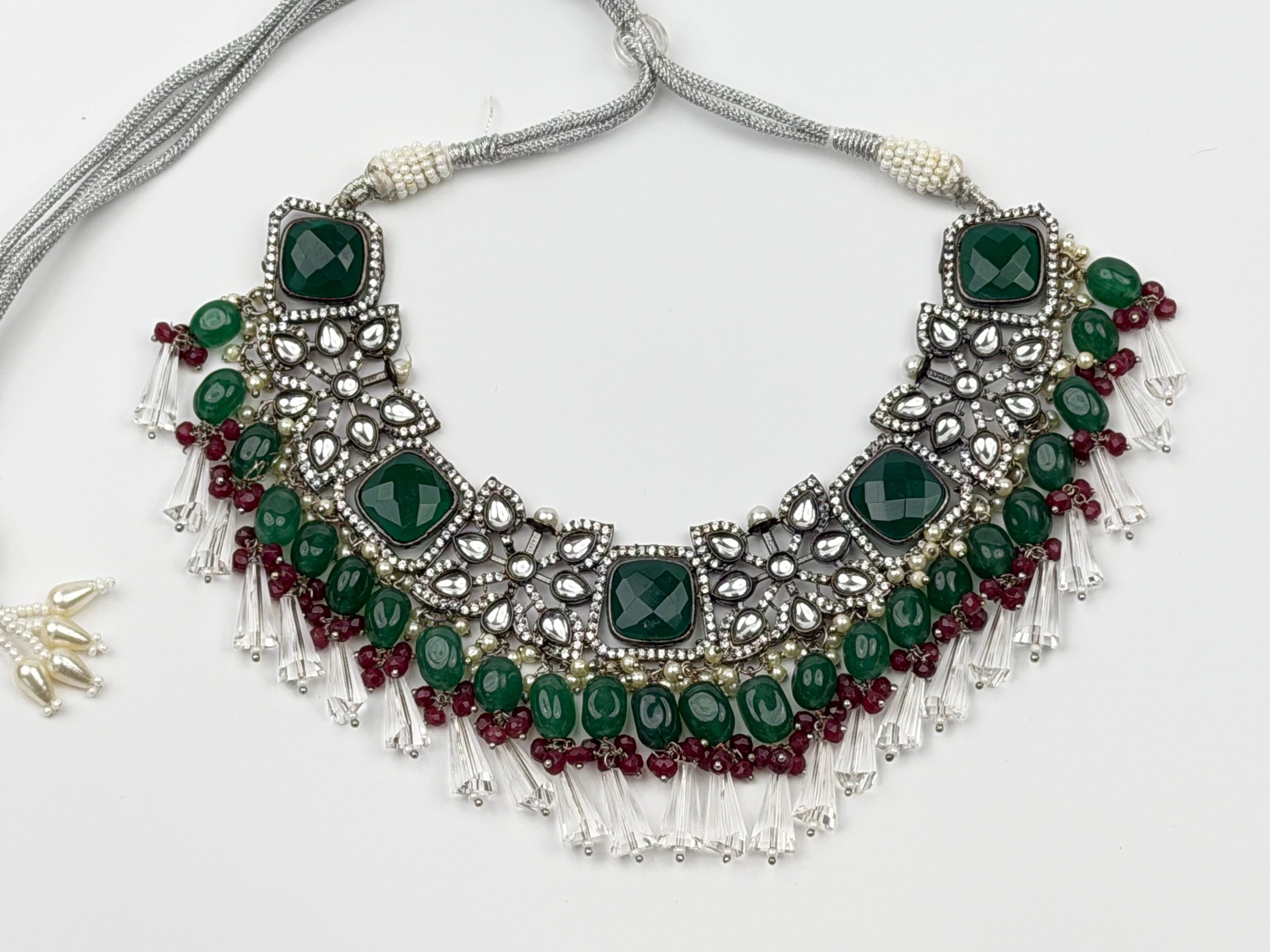 Noor Emerald Tribal Choker