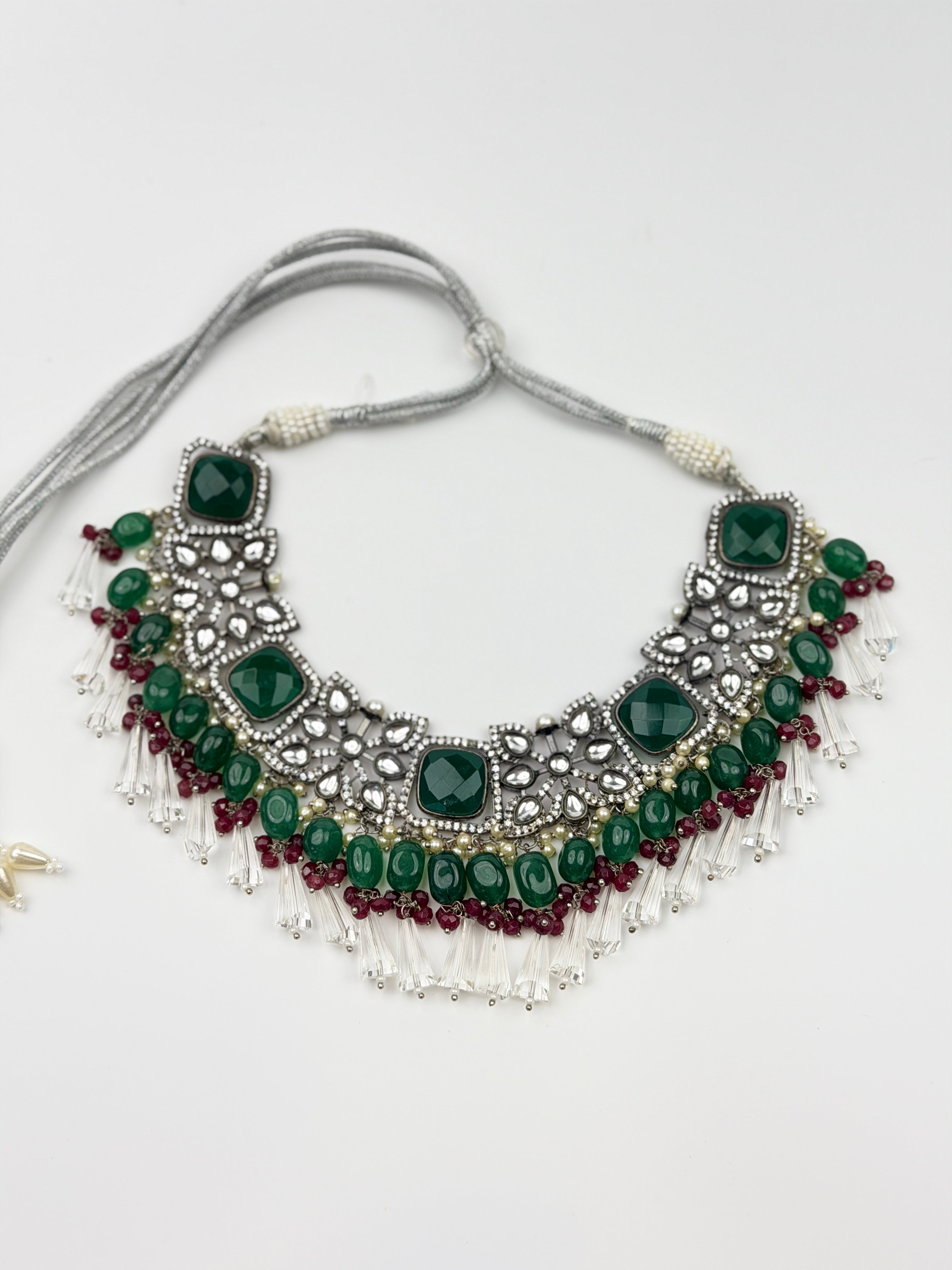Noor Emerald Tribal Choker