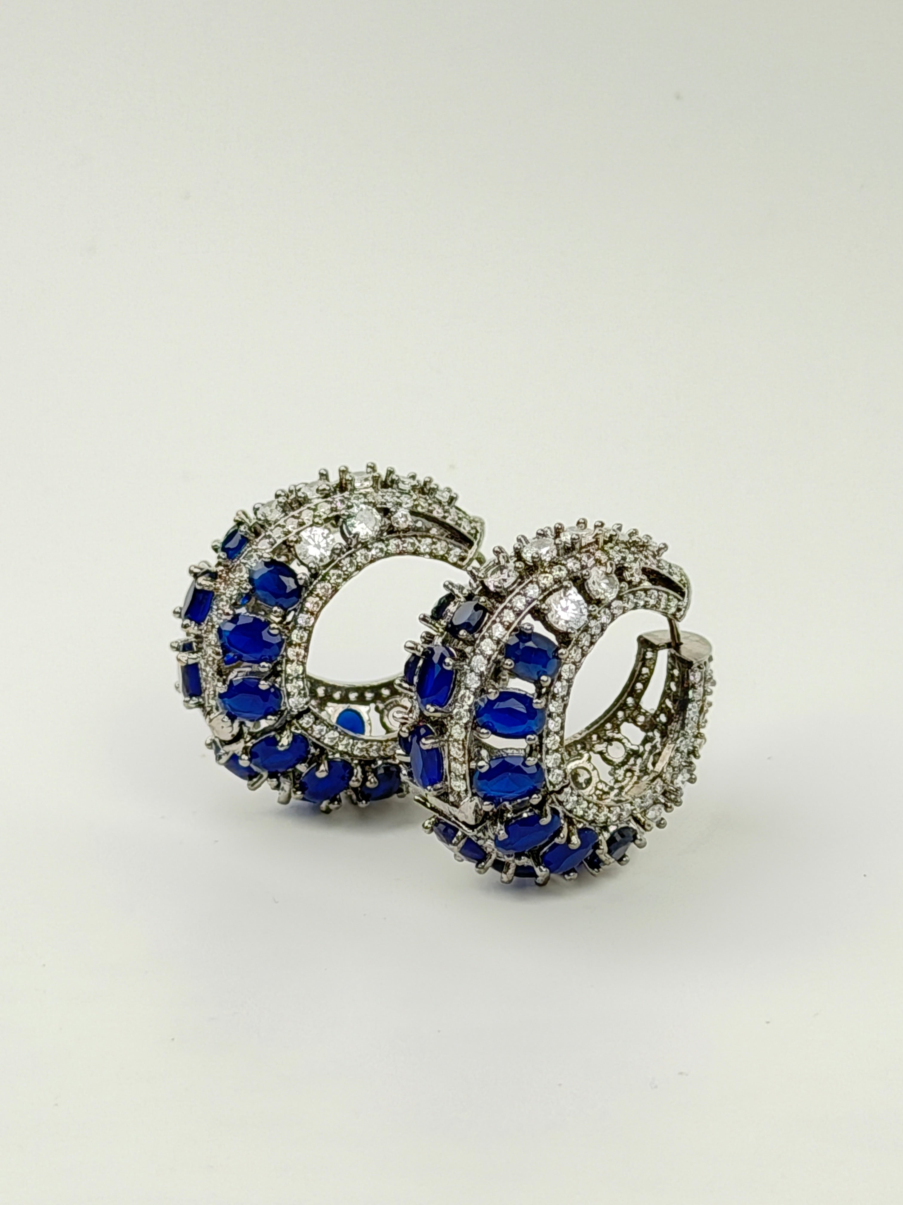 Sapphire Spark Pavé Hoops