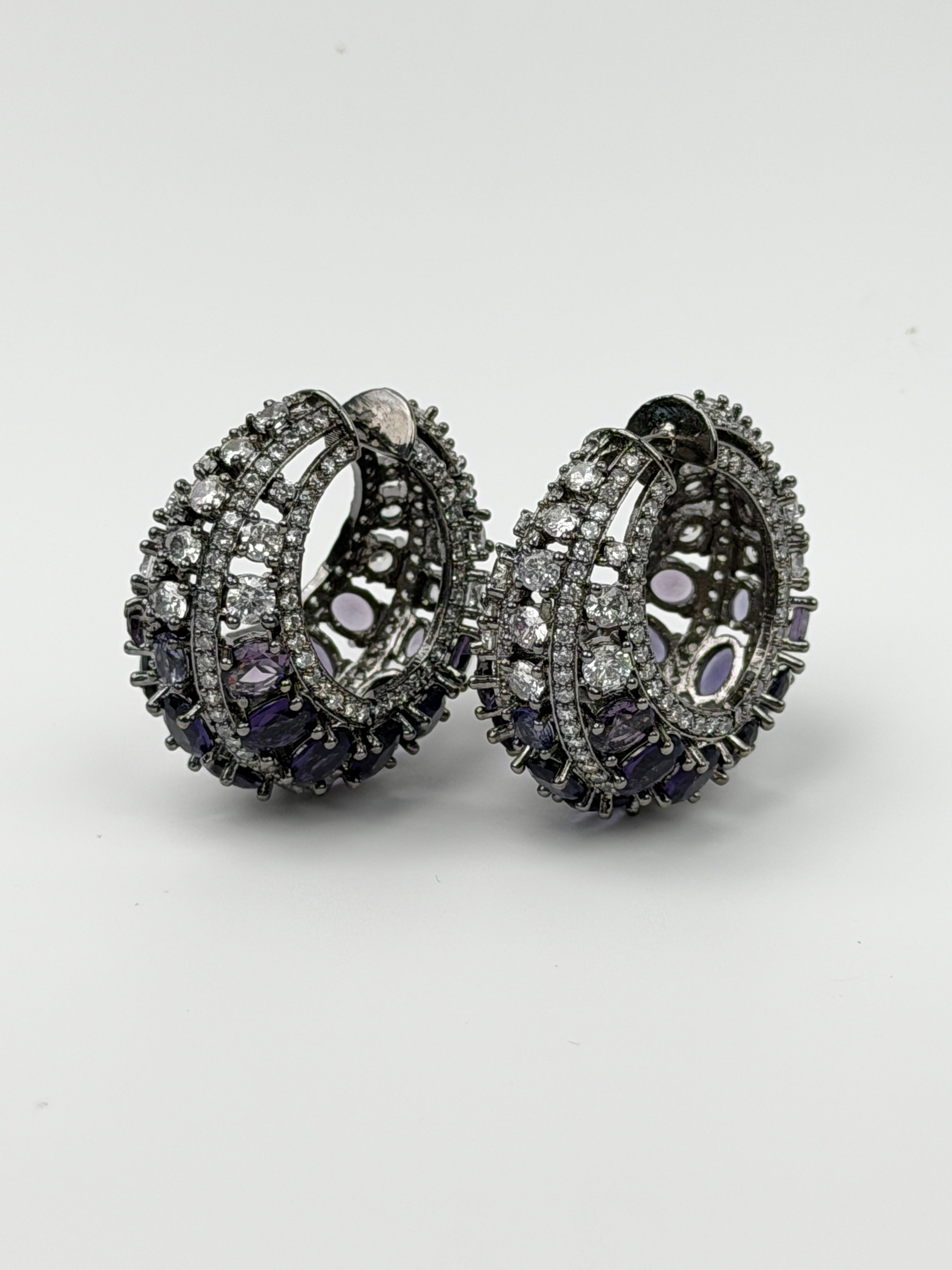 Violet Twilight Pavé Hoops