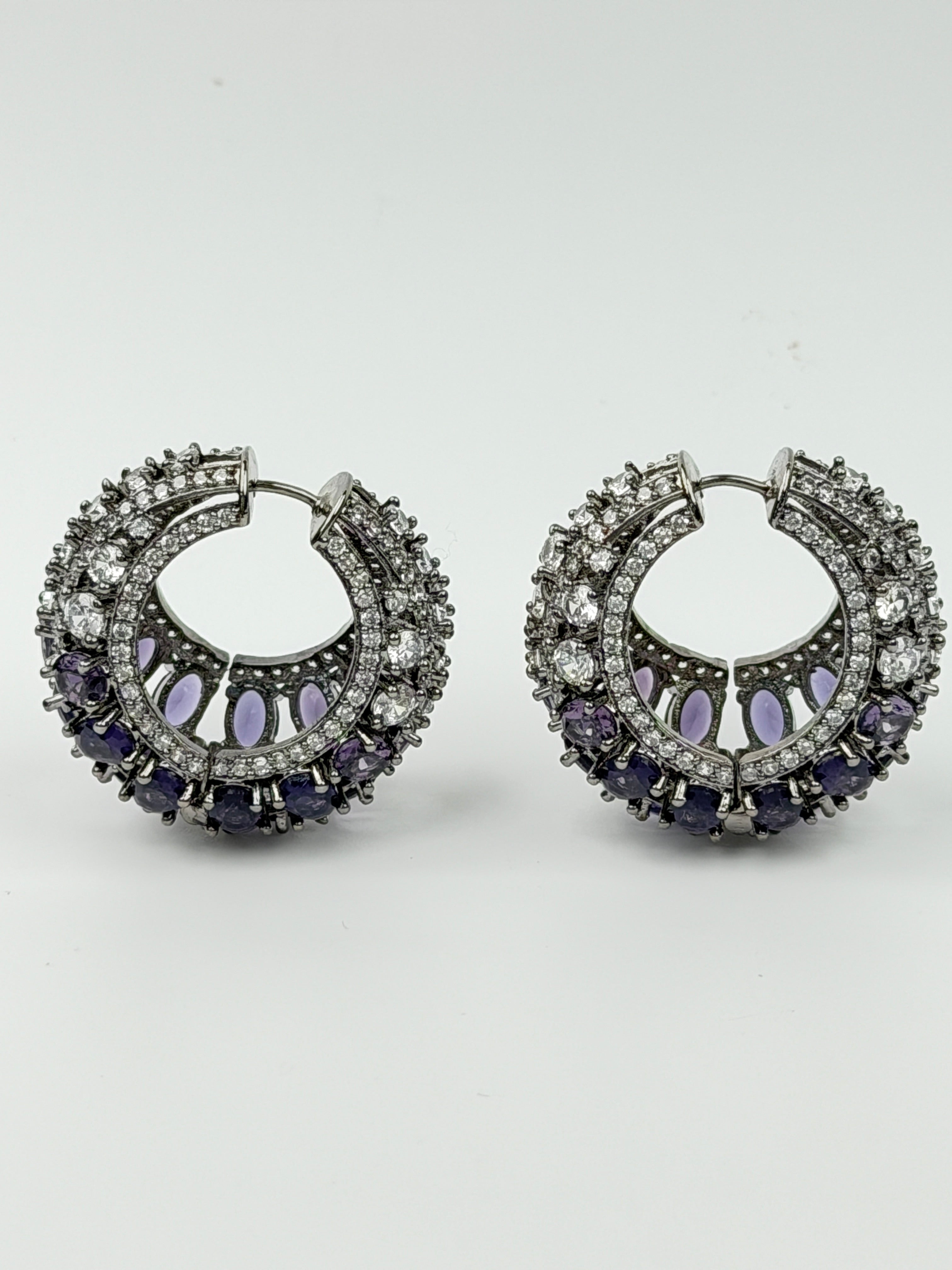 Violet Twilight Pavé Hoops
