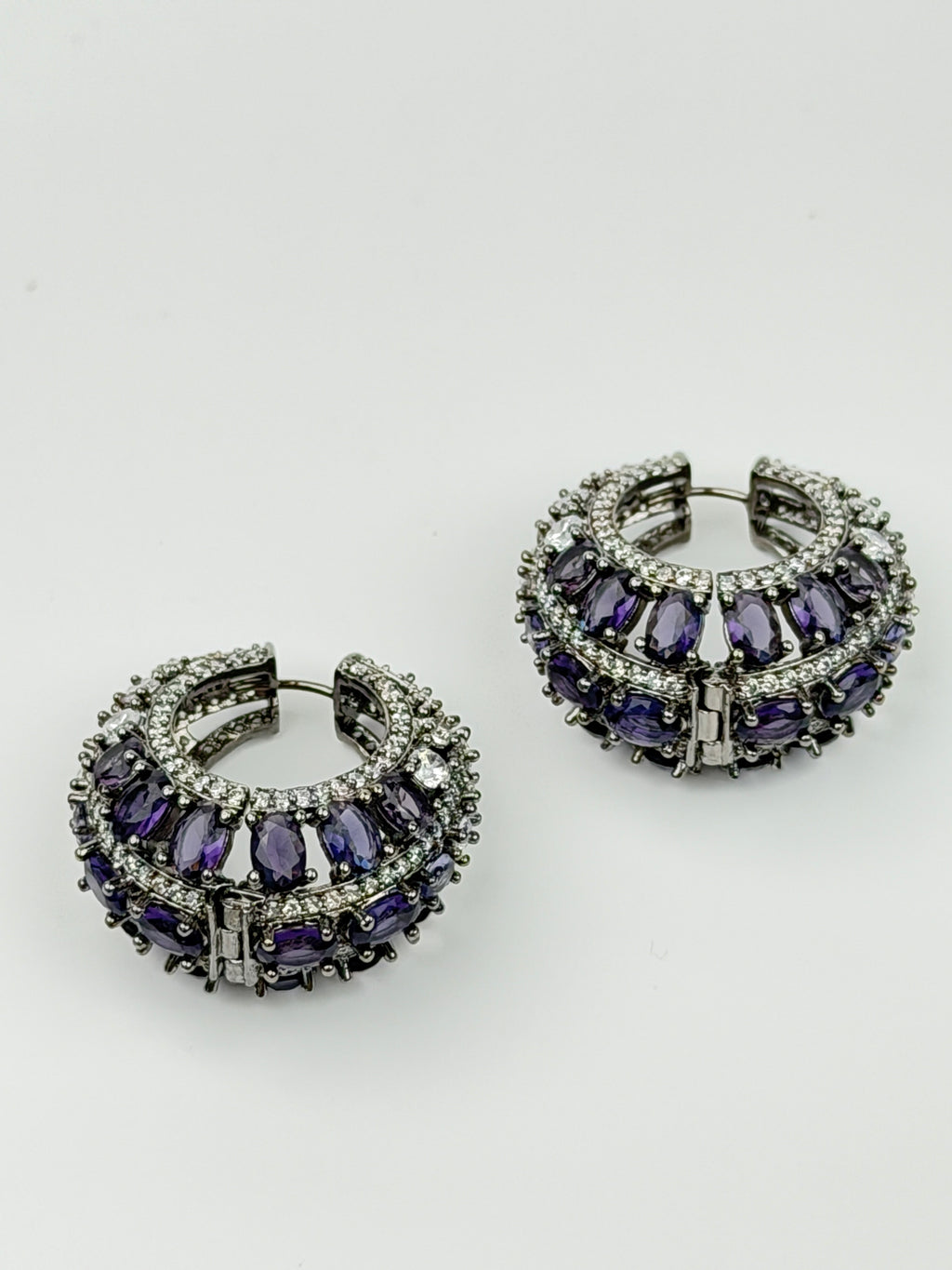 Violet Twilight Pavé Hoops