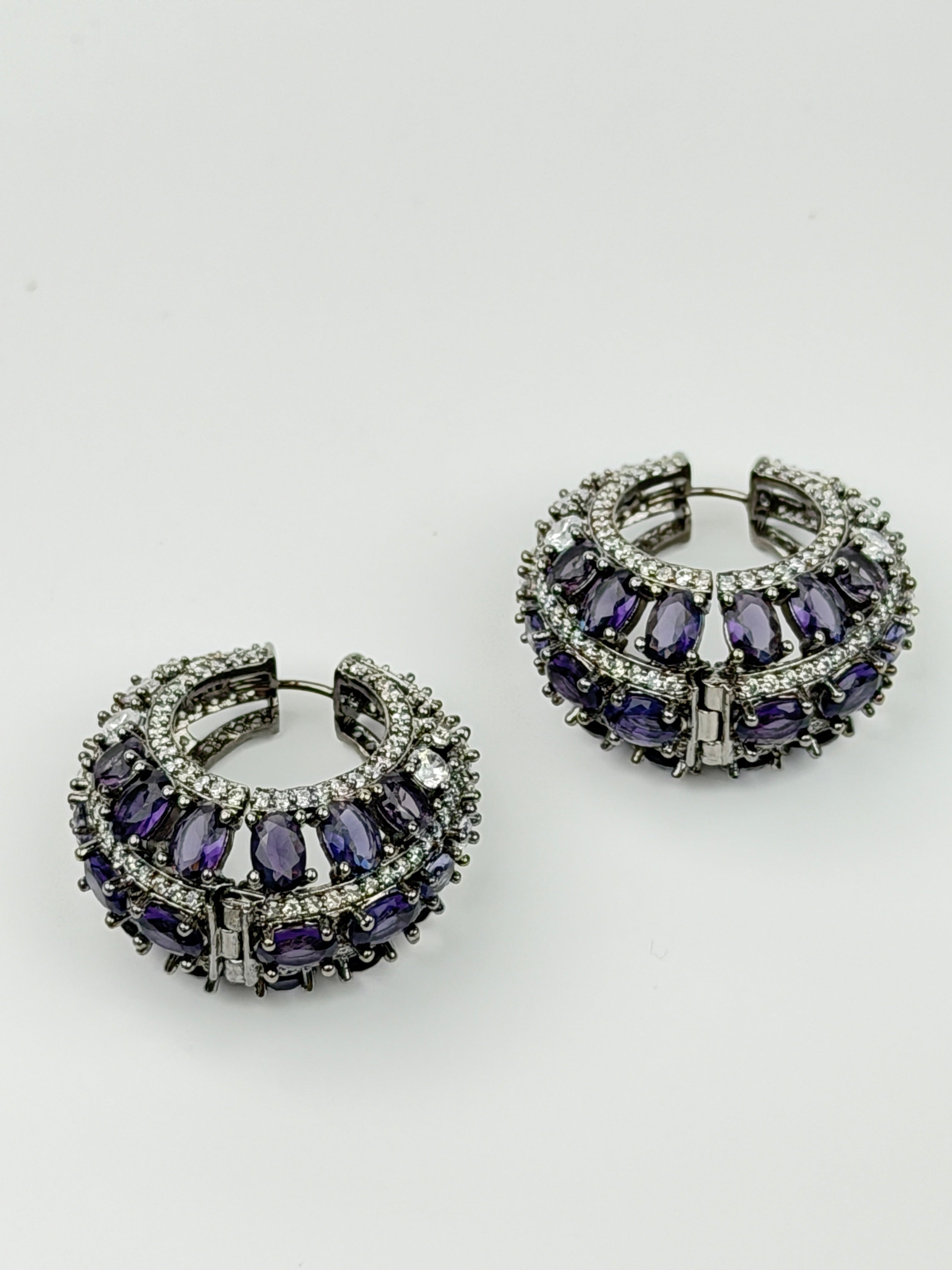 Violet Twilight Pavé Hoops