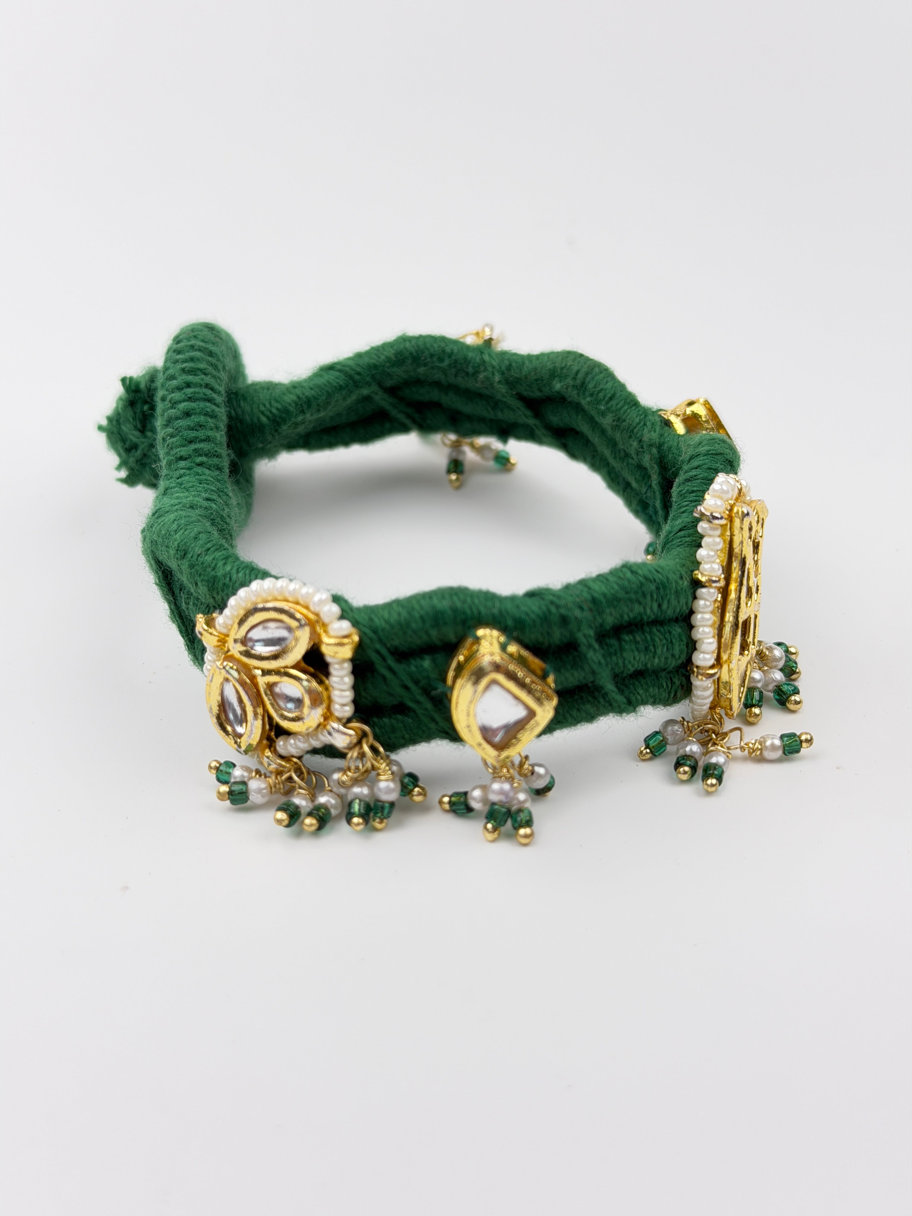 Zoya Emerald Kundan Dori Bracelet