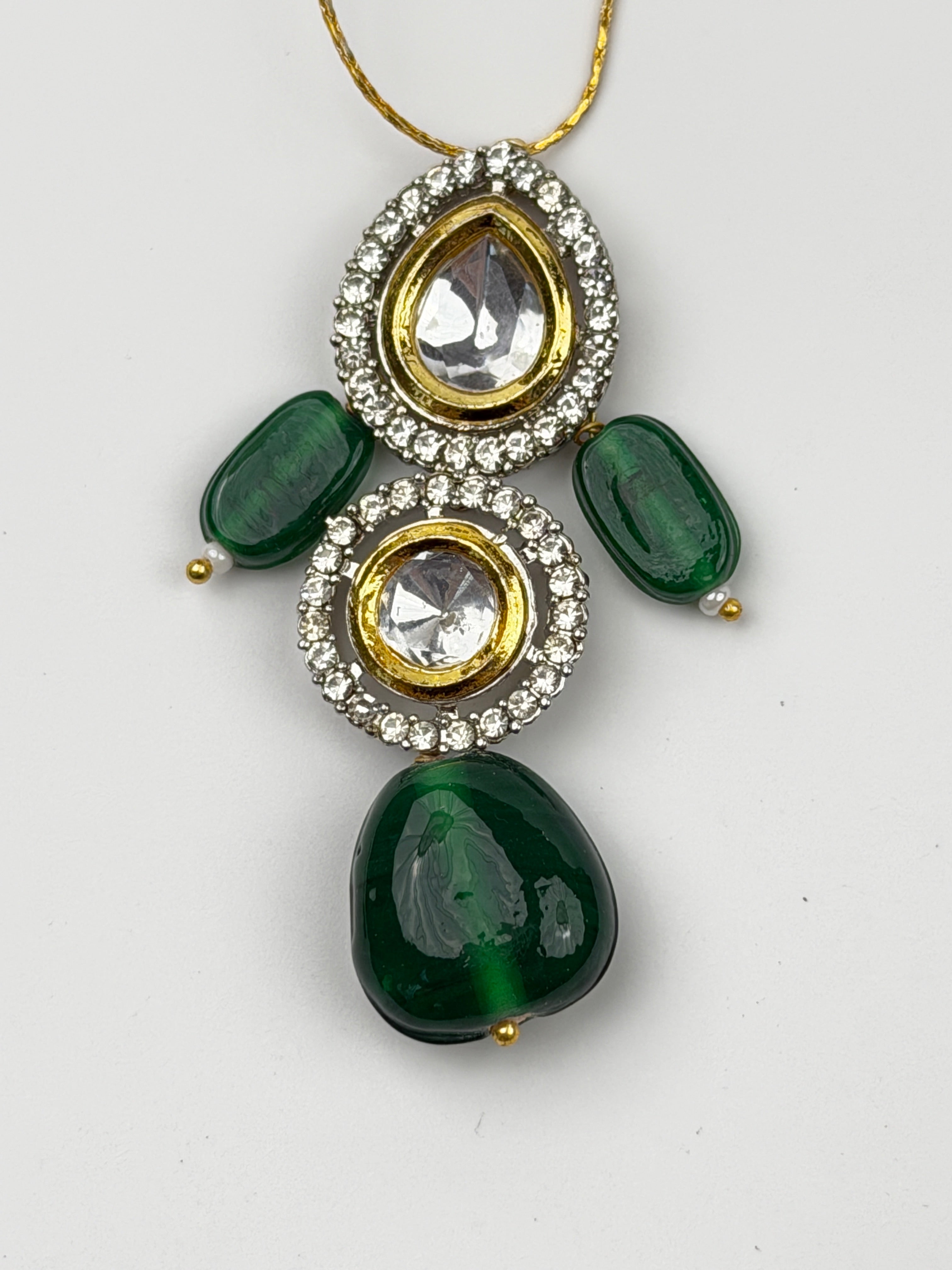 Emerald Solitaire Pendant Set