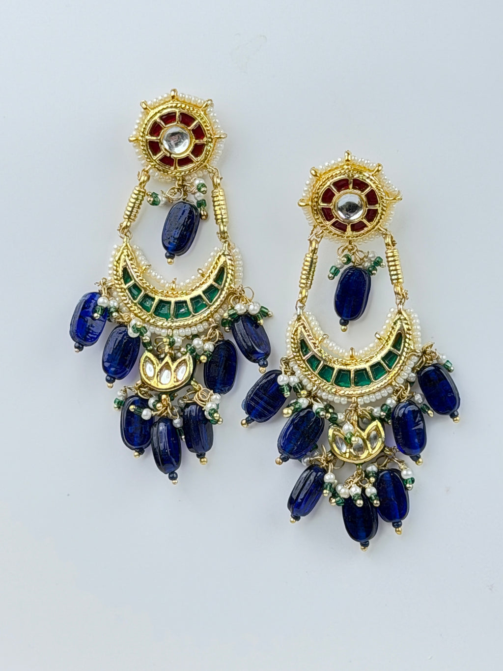 Neo Mughal Lapis Chandbali