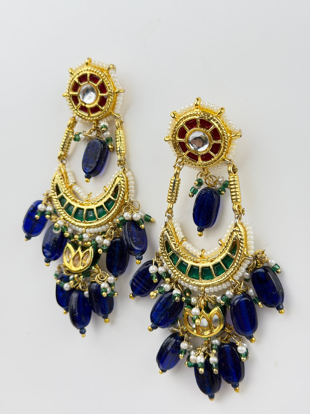 Neo Mughal Lapis Chandbali