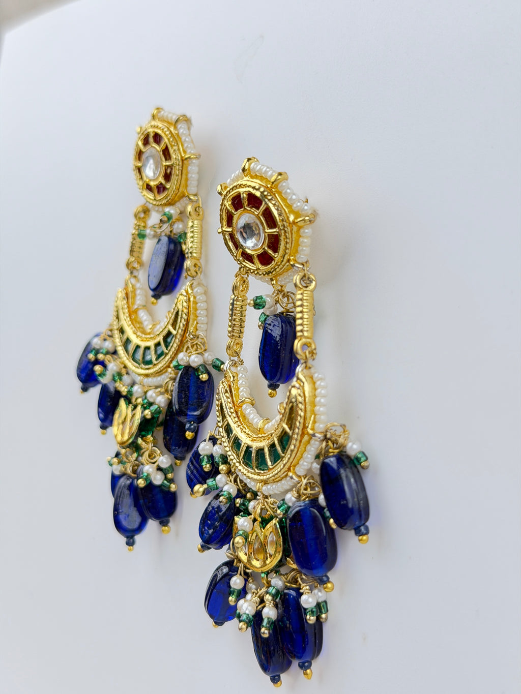 Neo Mughal Lapis Chandbali