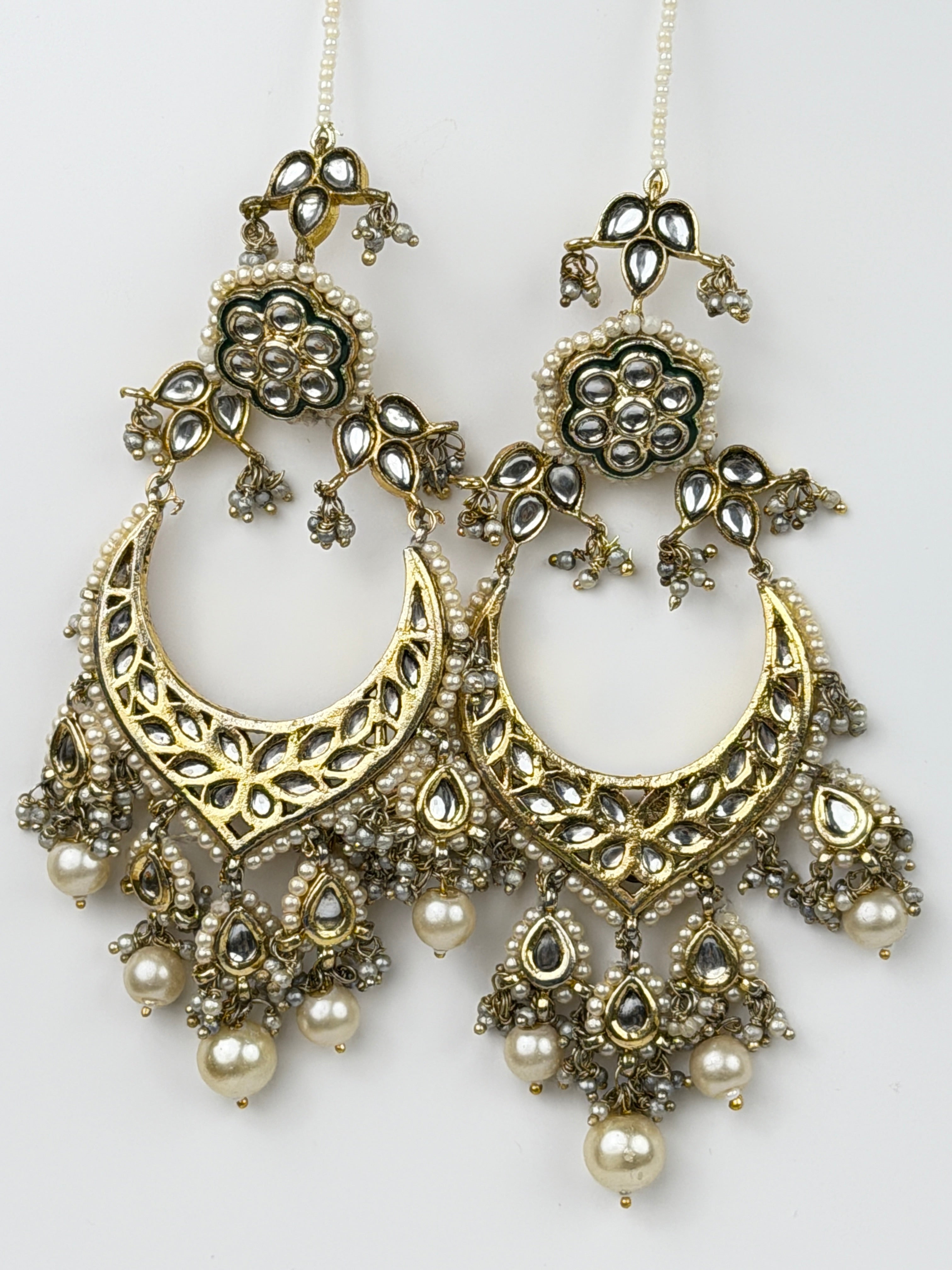 Meher Kundan Crescent Chandbali