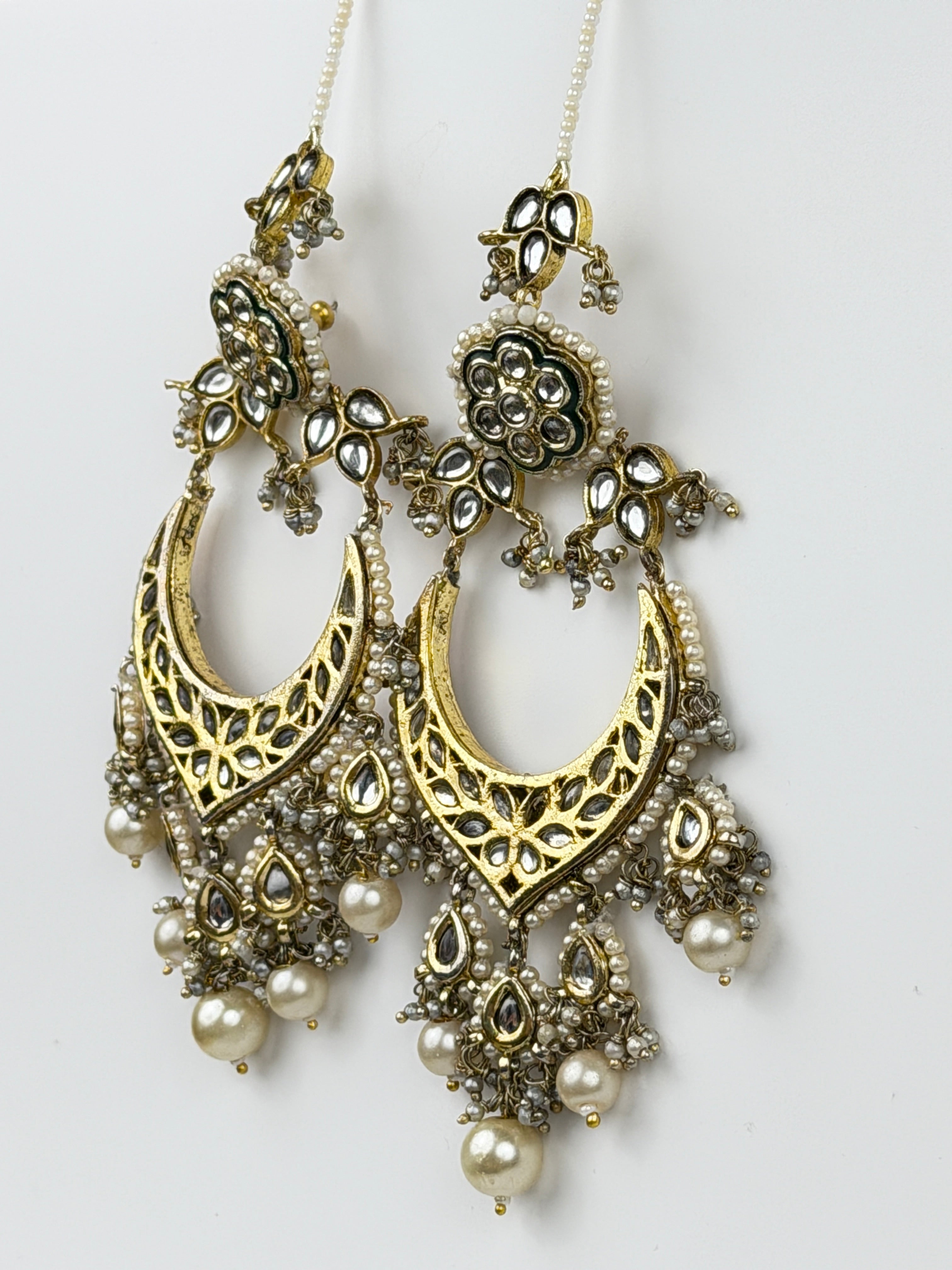 Meher Kundan Crescent Chandbali