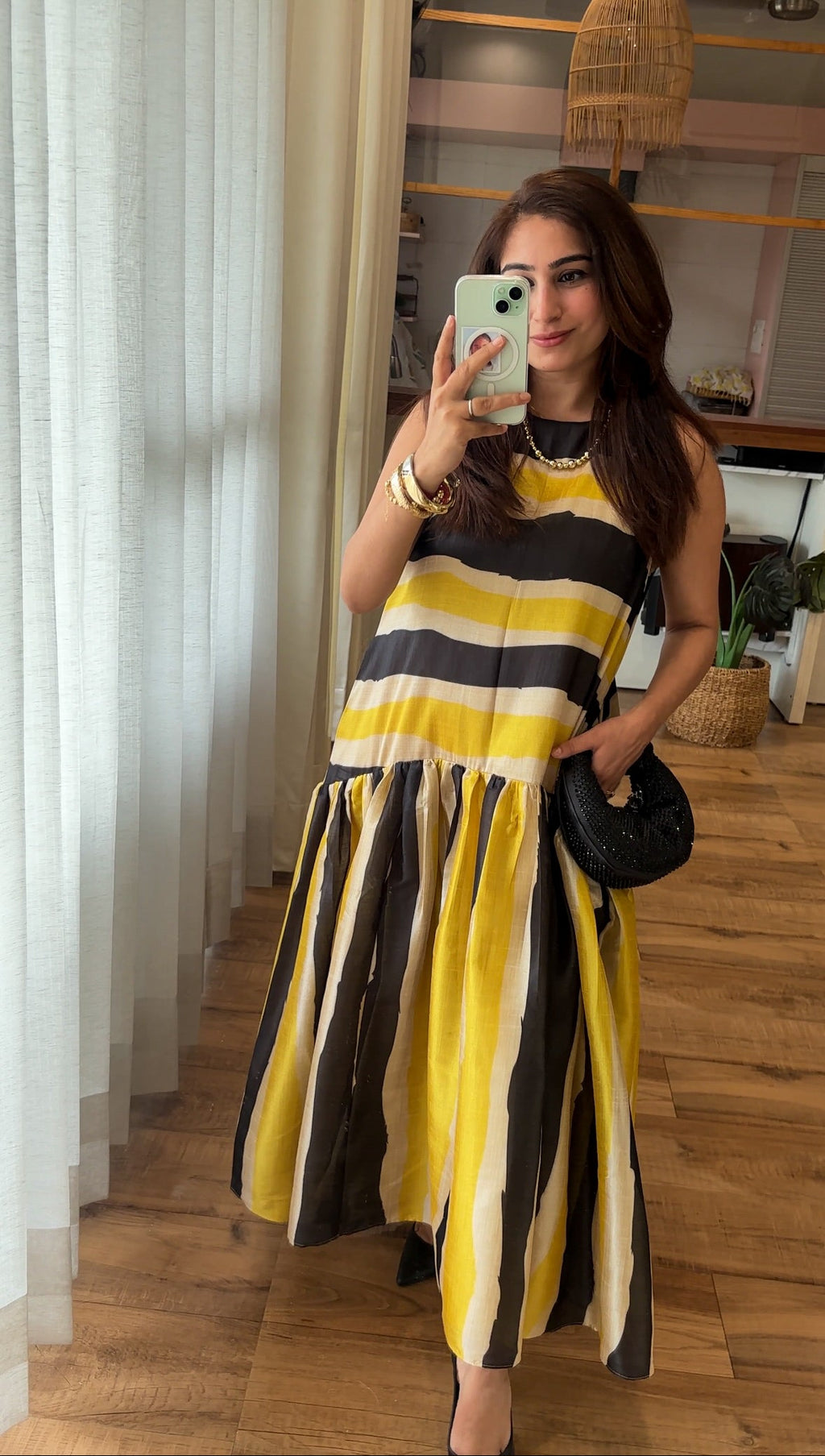 Stripe Silk Dress