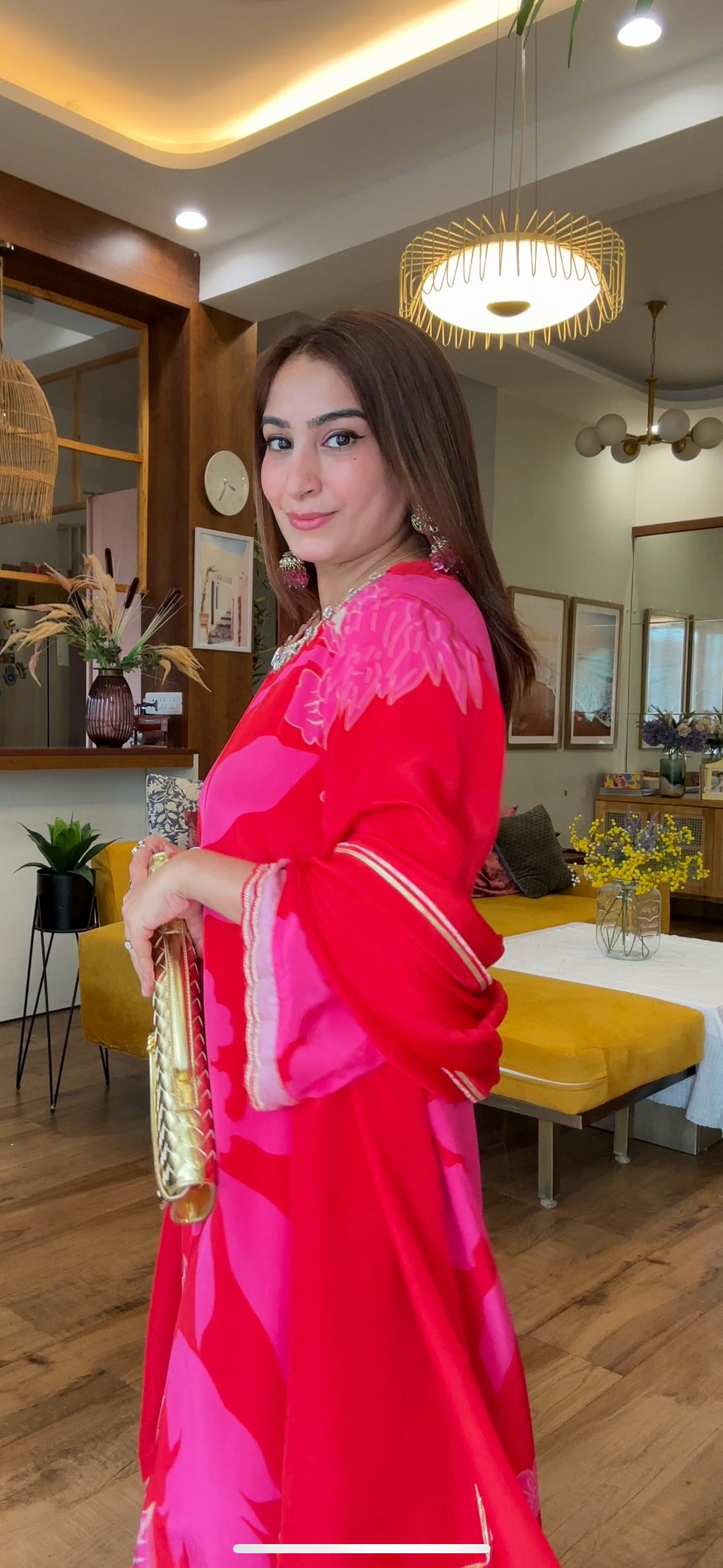 Printed Crepe Kurta Set