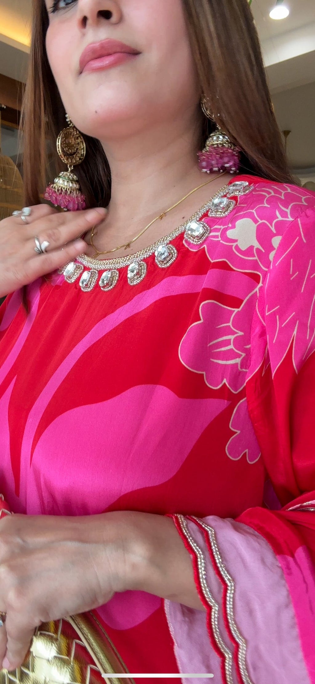 Printed Crepe Kurta Set