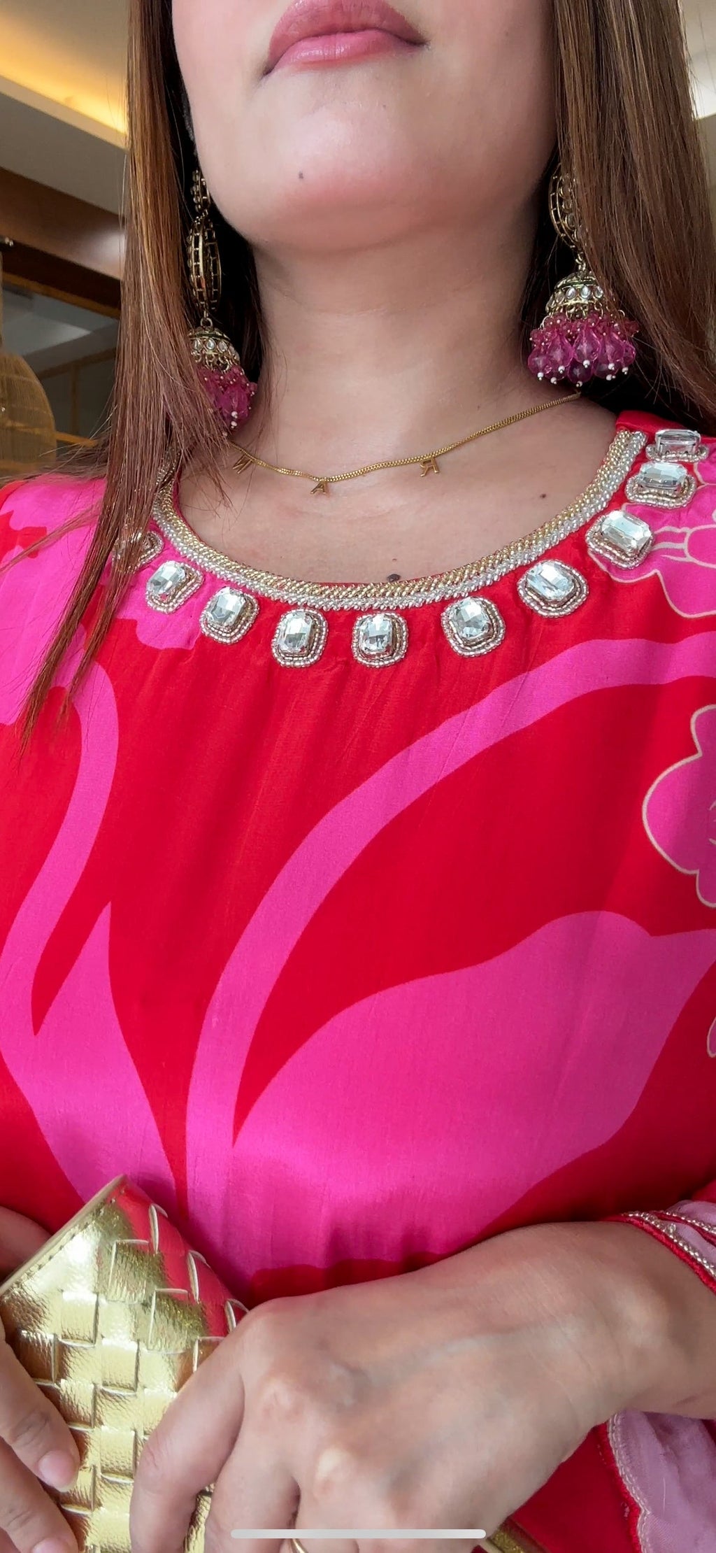 Printed Crepe Kurta Set