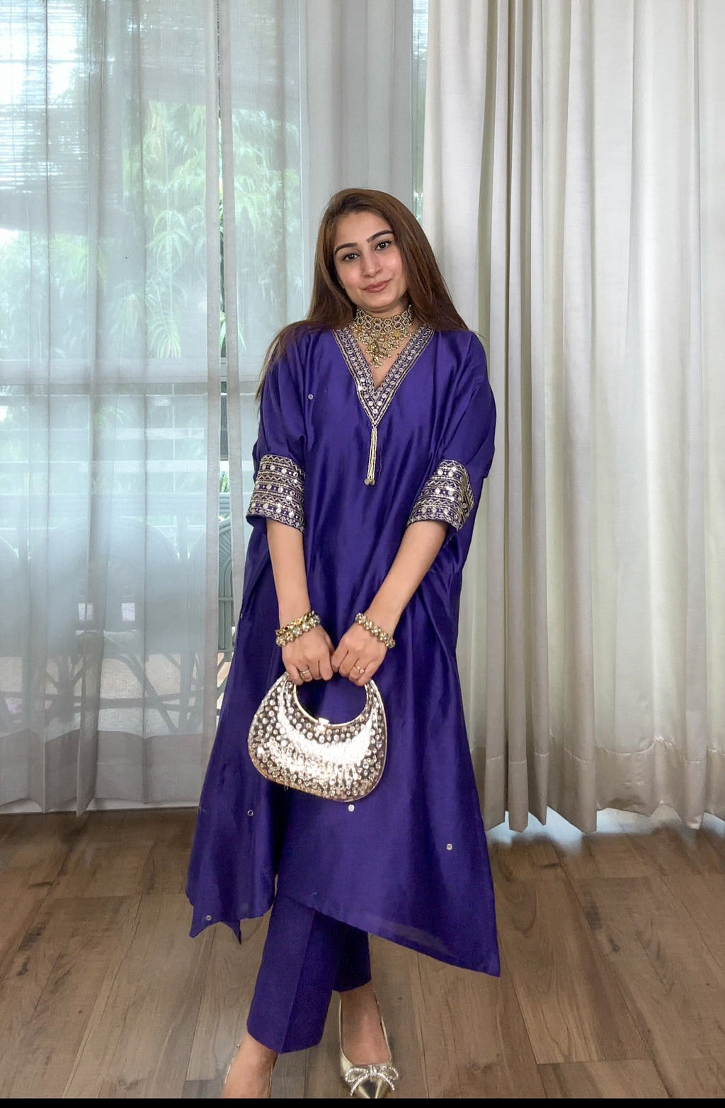 Chanderi Mirrorwork Antifit Set