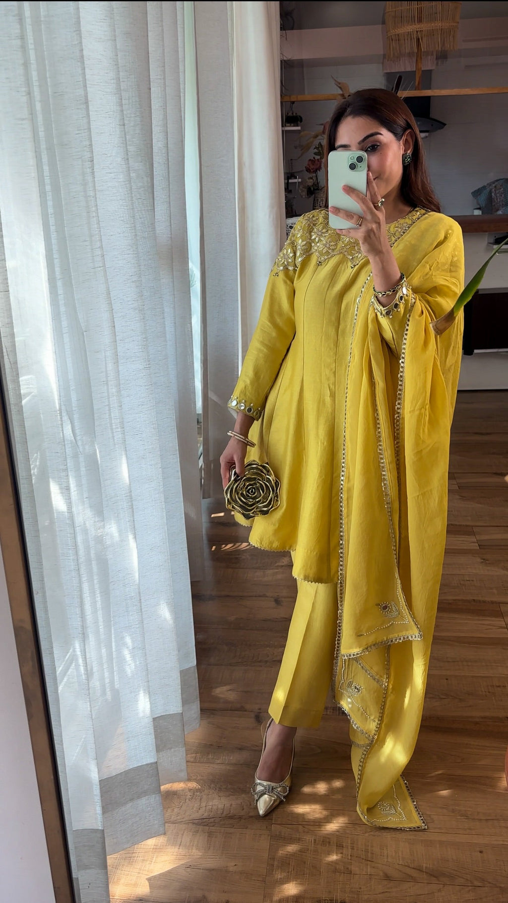 Yellow Gota Kurta Set