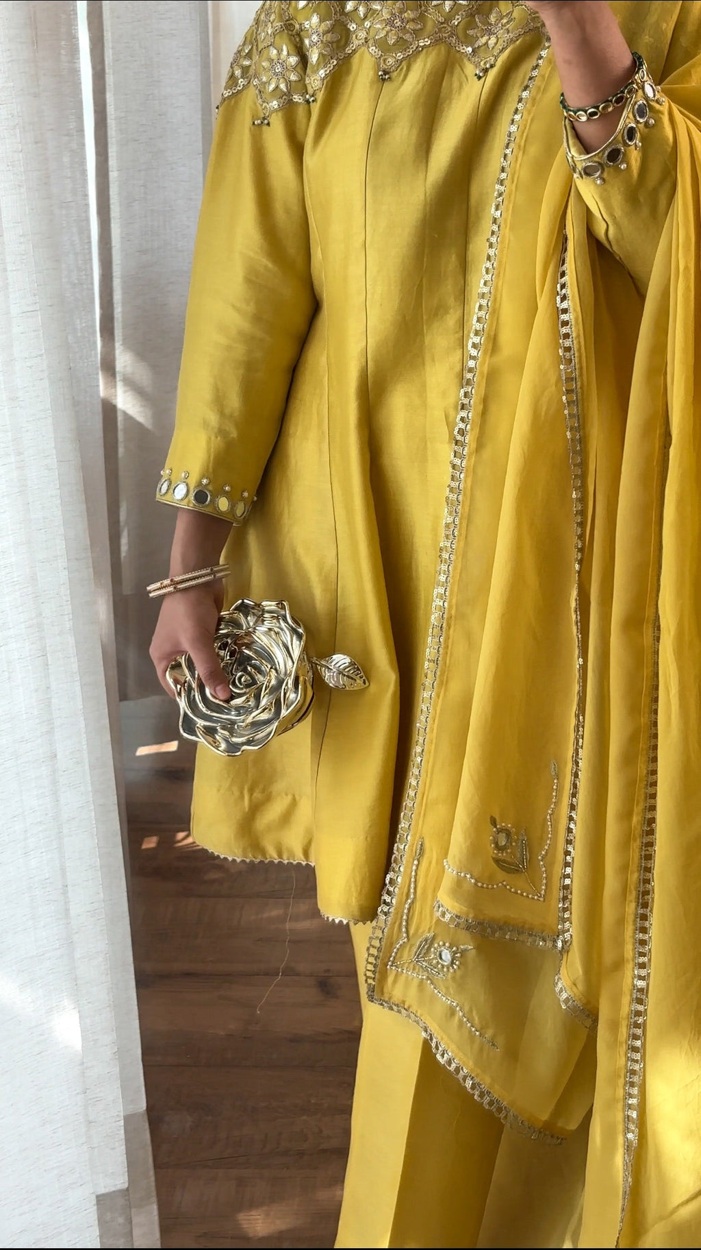 Yellow Gota Kurta Set