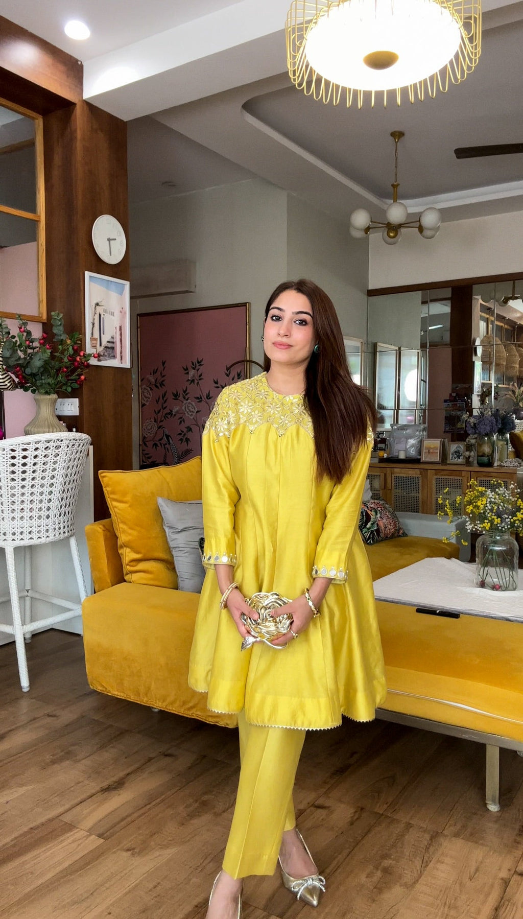 Yellow Gota Kurta Set
