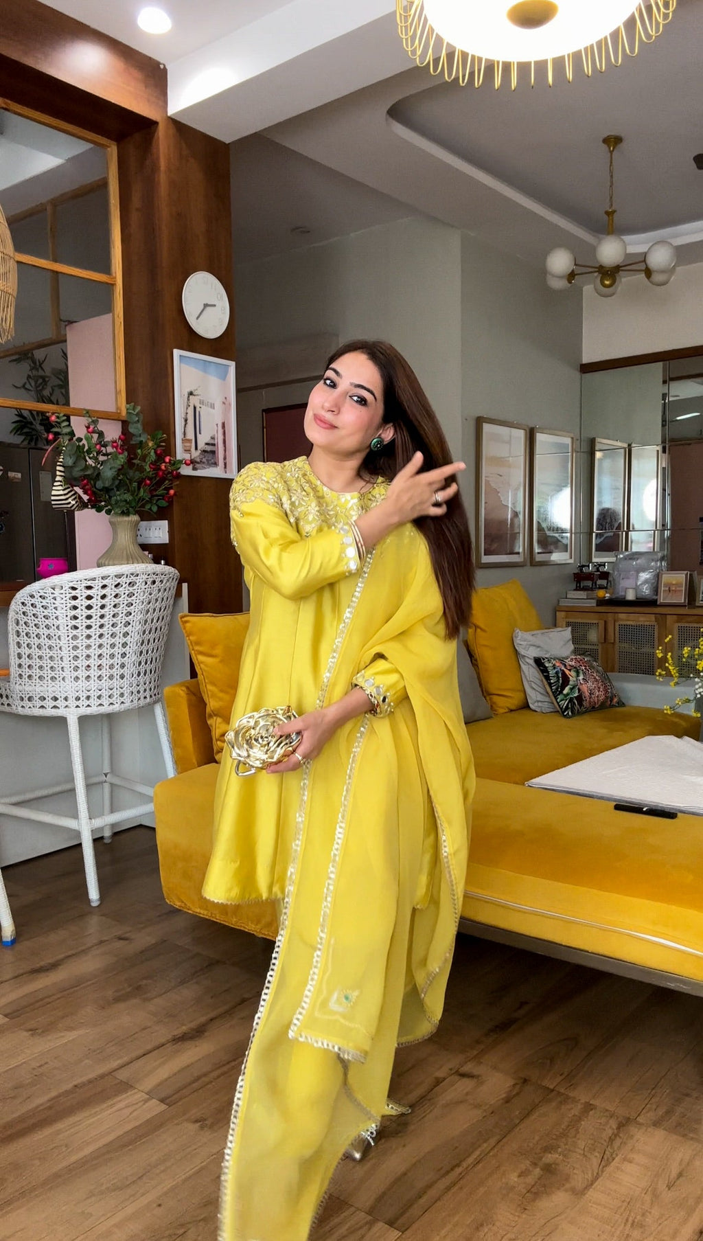 Yellow Gota Kurta Set