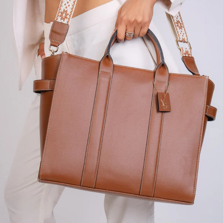 Elan Box Tote Bag - Mocha