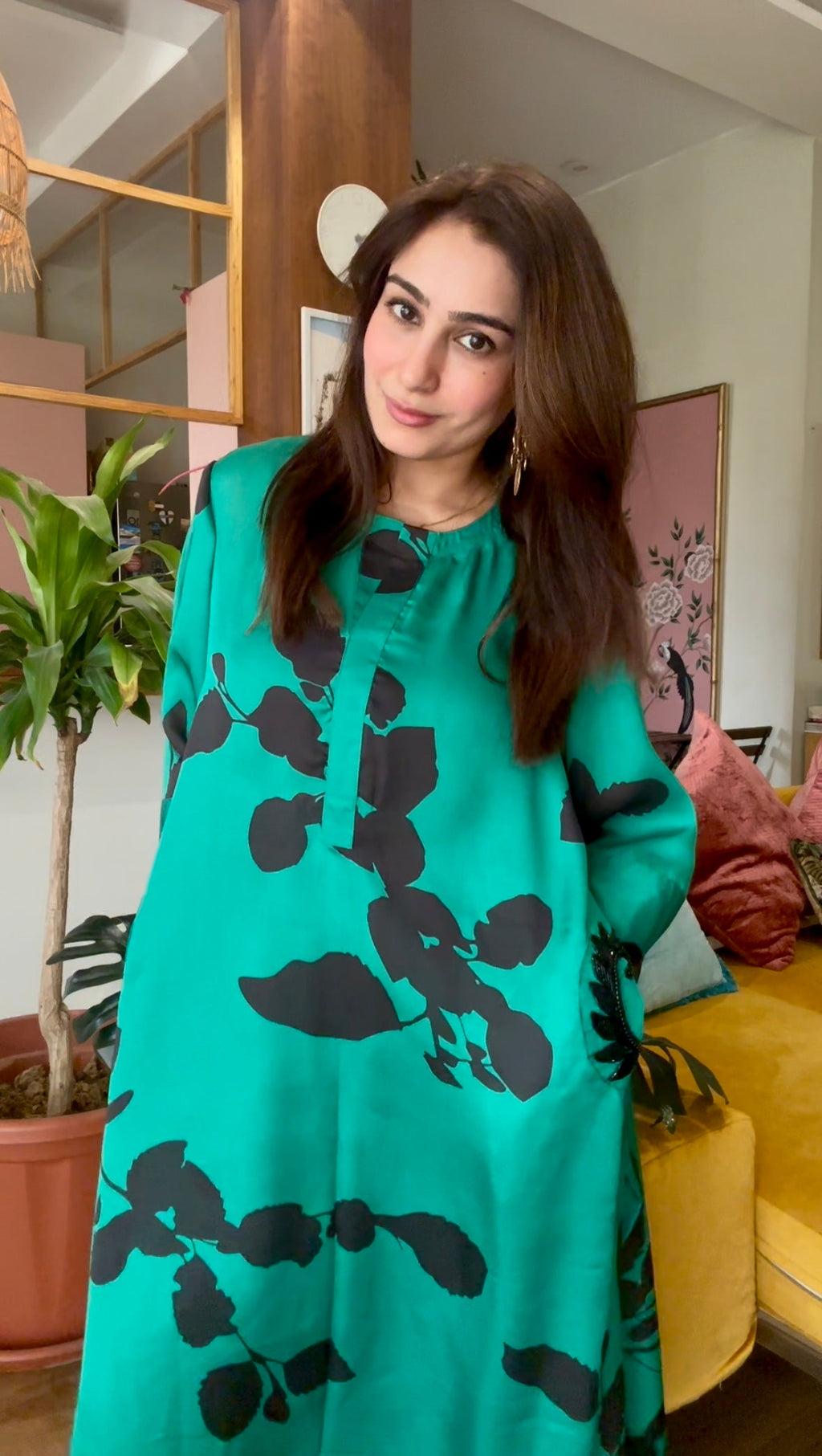Floral Green Printed Kurta Set