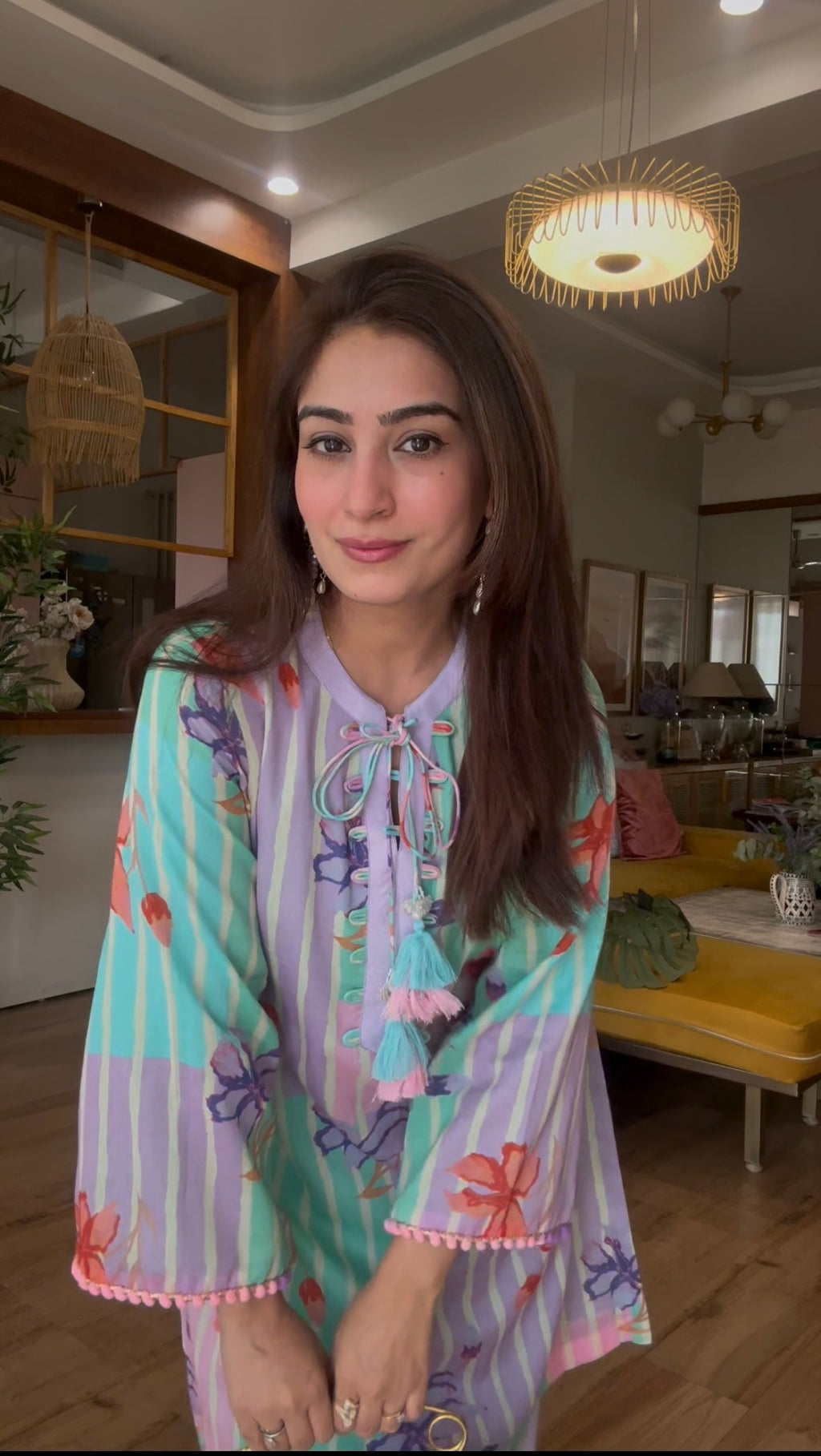 Floral Stripe Printed Co-ord Set