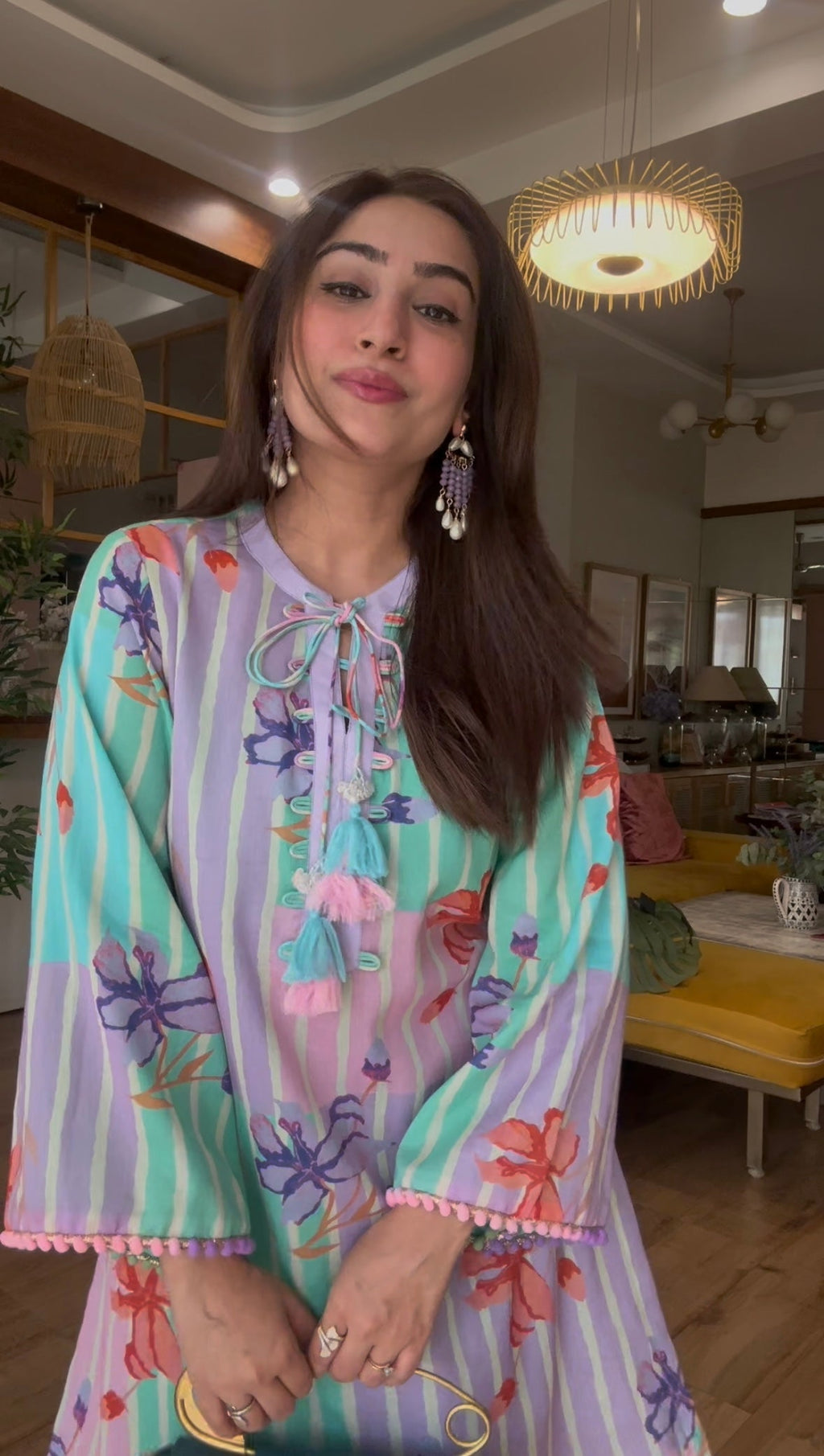 Floral Stripe Printed Co-ord Set