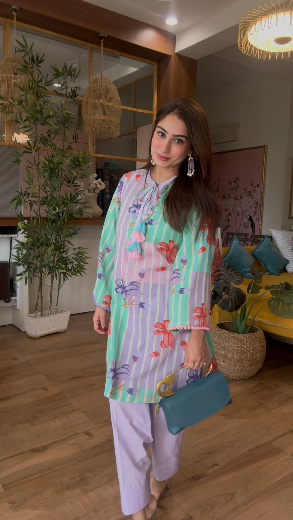 Floral Stripe Printed Co-ord Set