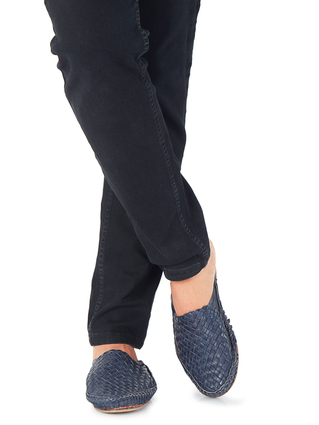 Half Kolhapuri Blue - Kolhapuri Chappal For Men