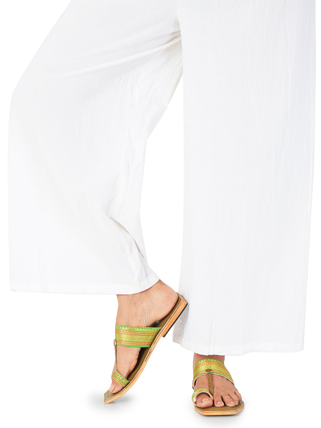 Jari Lime kolhapuri chappal for women