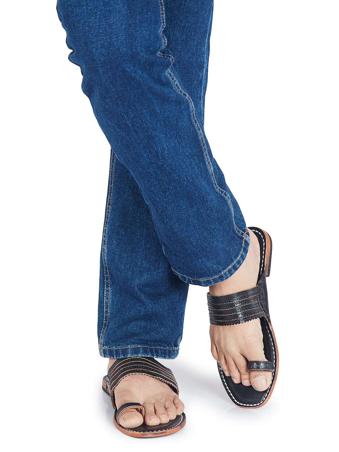 Stylish Black Toes - Men Kolhapuri Chappal
