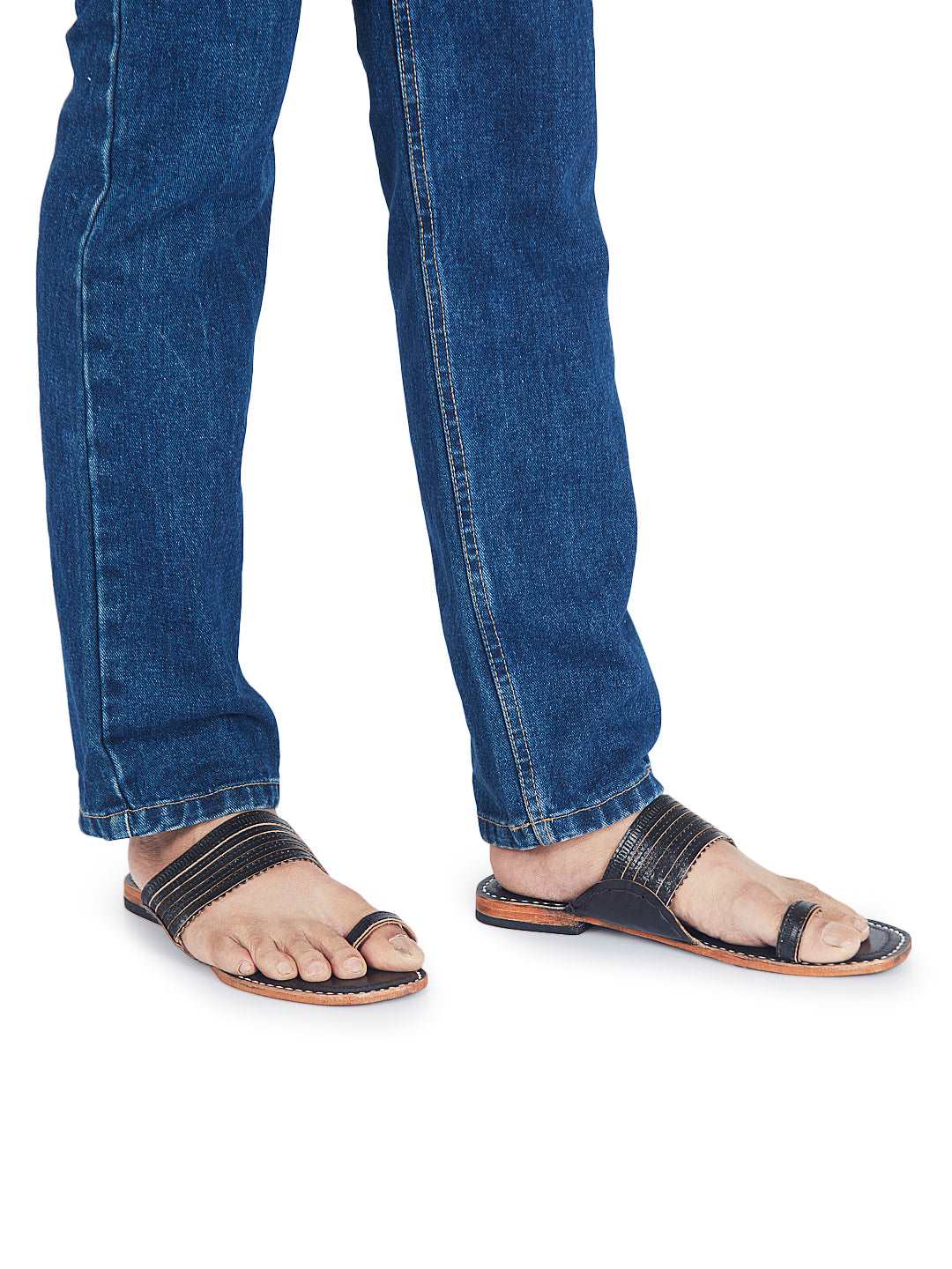 Stylish Black Toes - Men Kolhapuri Chappal