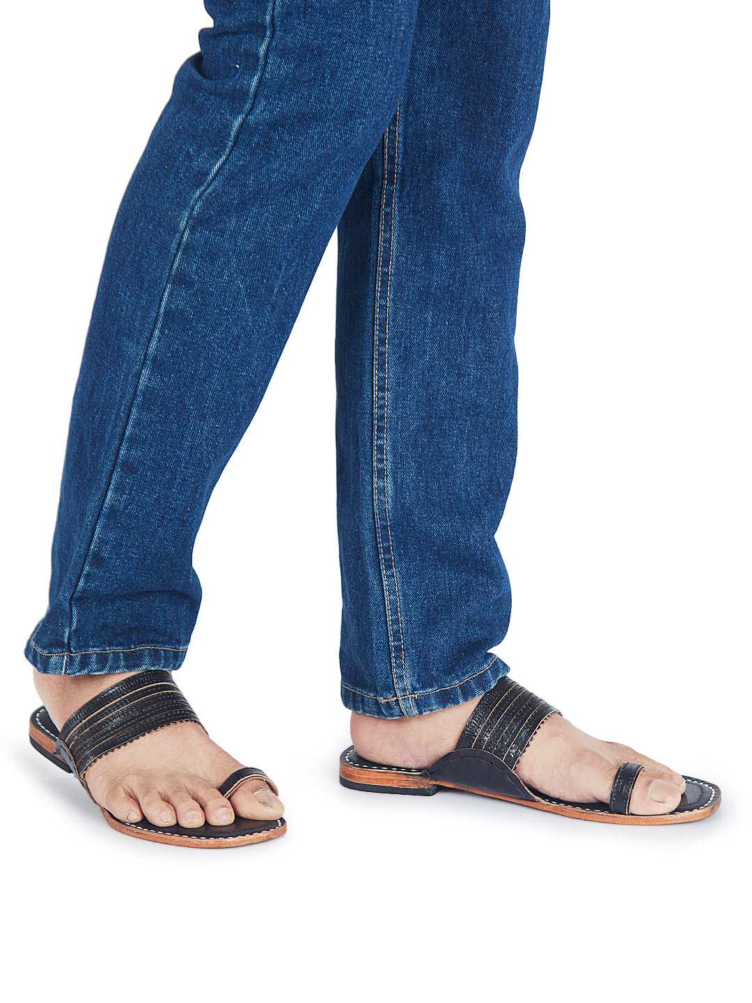 Stylish Black Toes - Men Kolhapuri Chappal