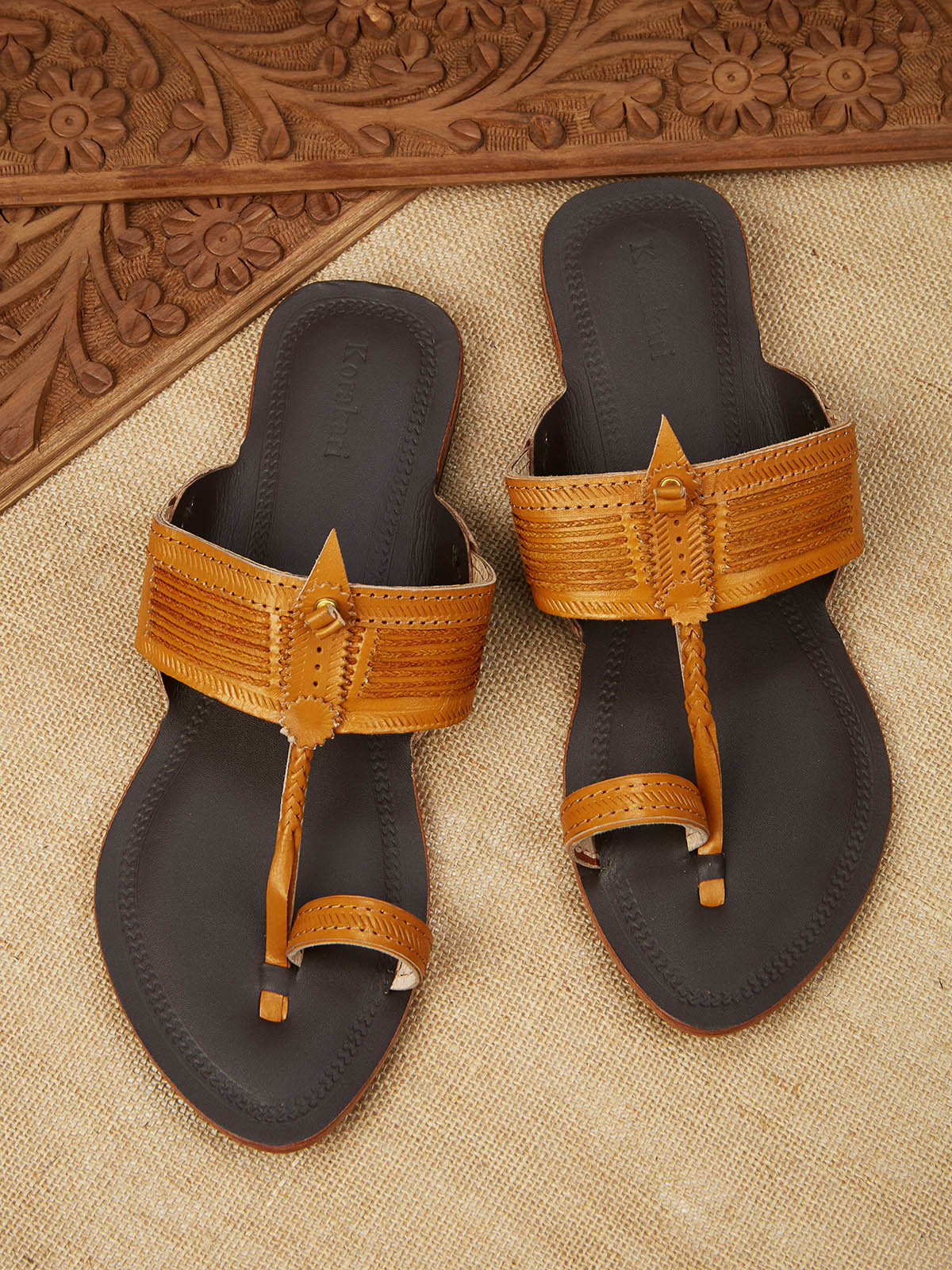 Women In Elegant Dual - Kolhapuri Chappal