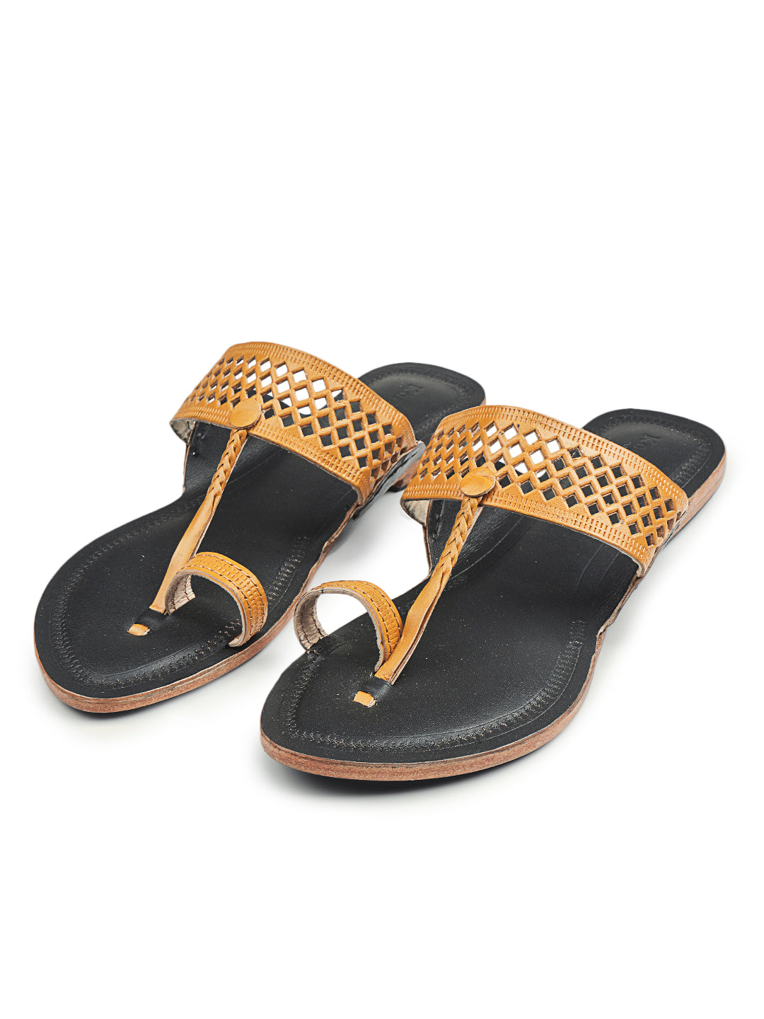 Yellow Diamonds in the Sky - Kolhapuri Chappal For Women