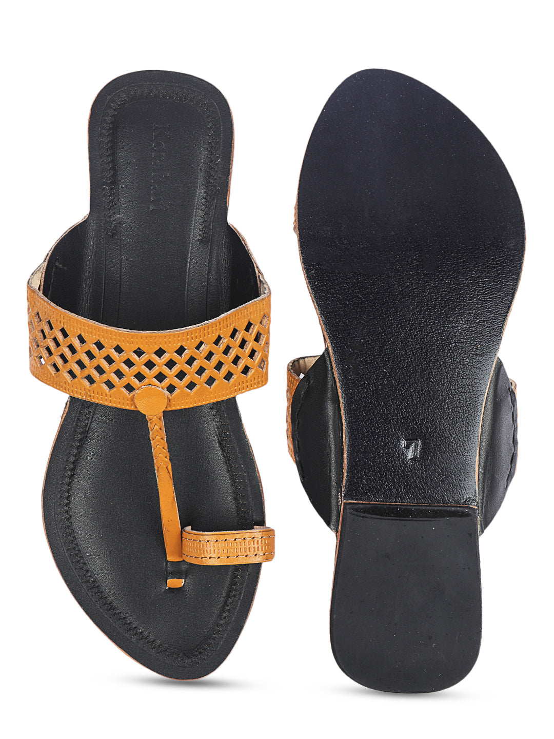 Yellow Diamonds in the Sky - Kolhapuri Chappal For Women