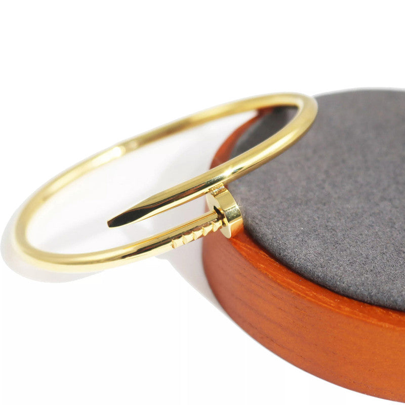 Gold, Rose Gold and Silver Plated Stainless Steel Anti Tarnish Nail Bracelet