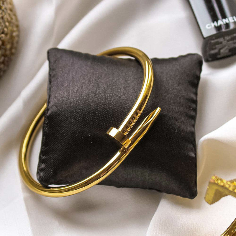 Gold, Rose Gold and Silver Plated Stainless Steel Anti Tarnish Nail Bracelet