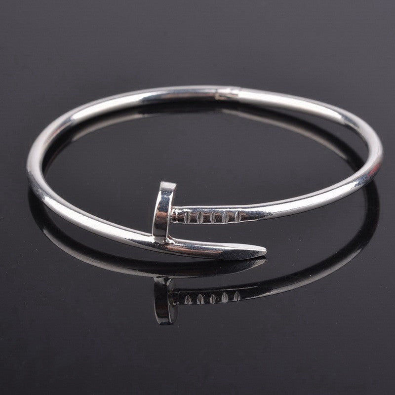 Gold, Rose Gold and Silver Plated Stainless Steel Anti Tarnish Nail Bracelet