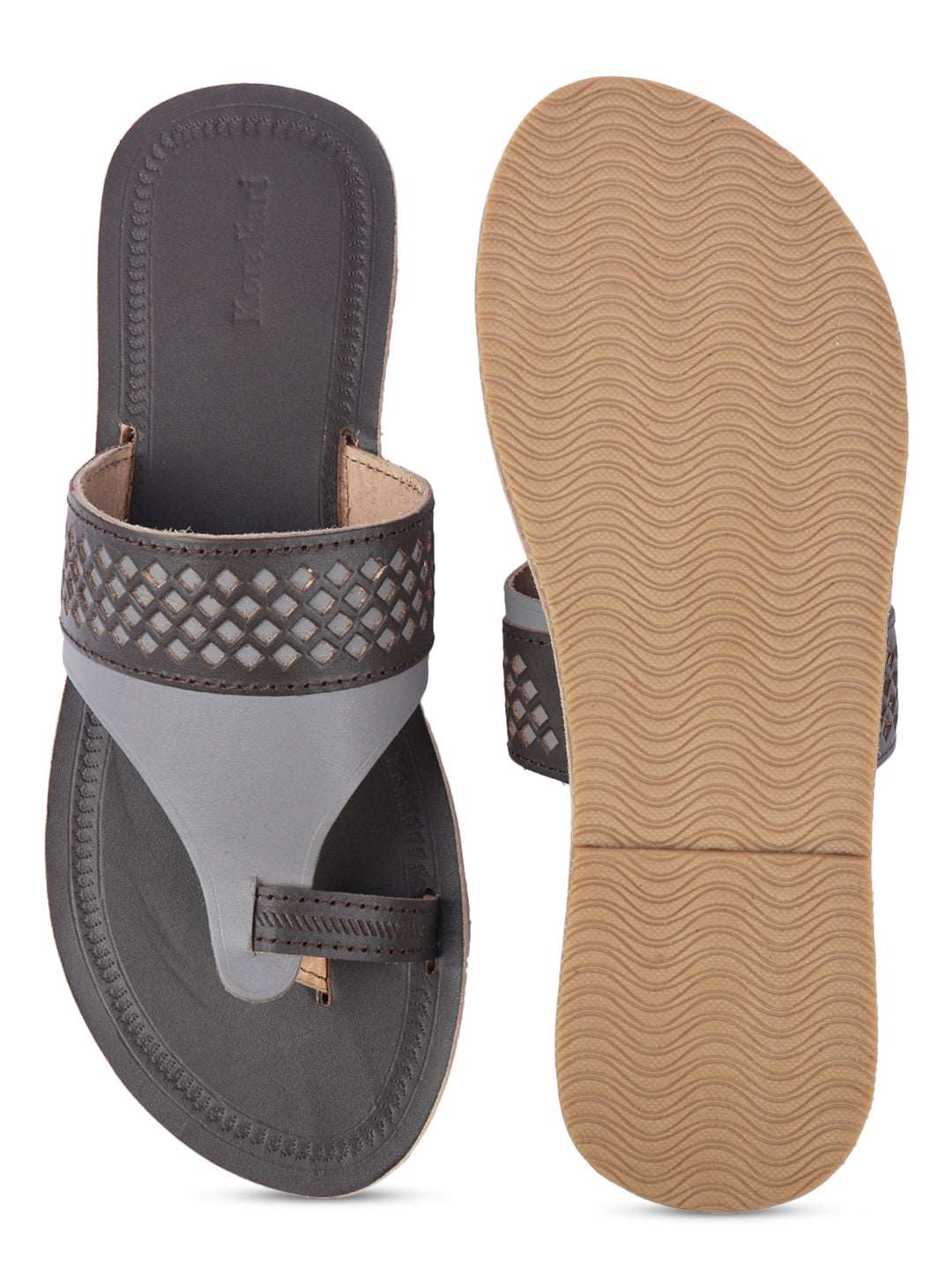 Daily Brown & Grey - Men Kolhapuri Chappal